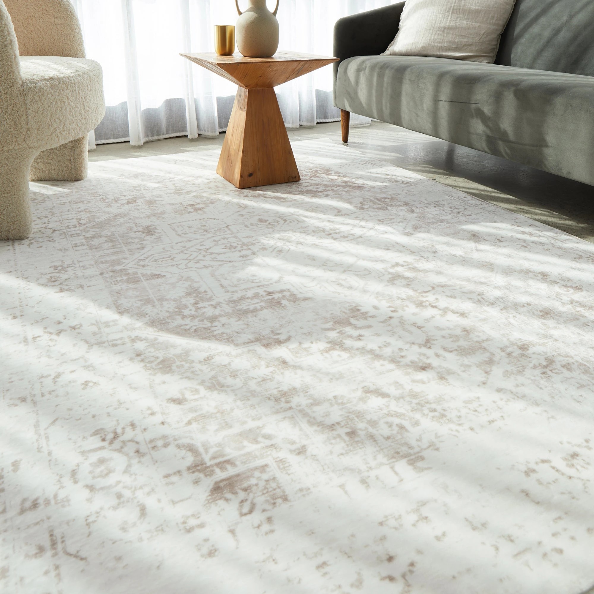 2 Common Ground Rugs Vitality Loni Washable 320x230cm - Extra Large Floor Rug - Natural, 2 of 9