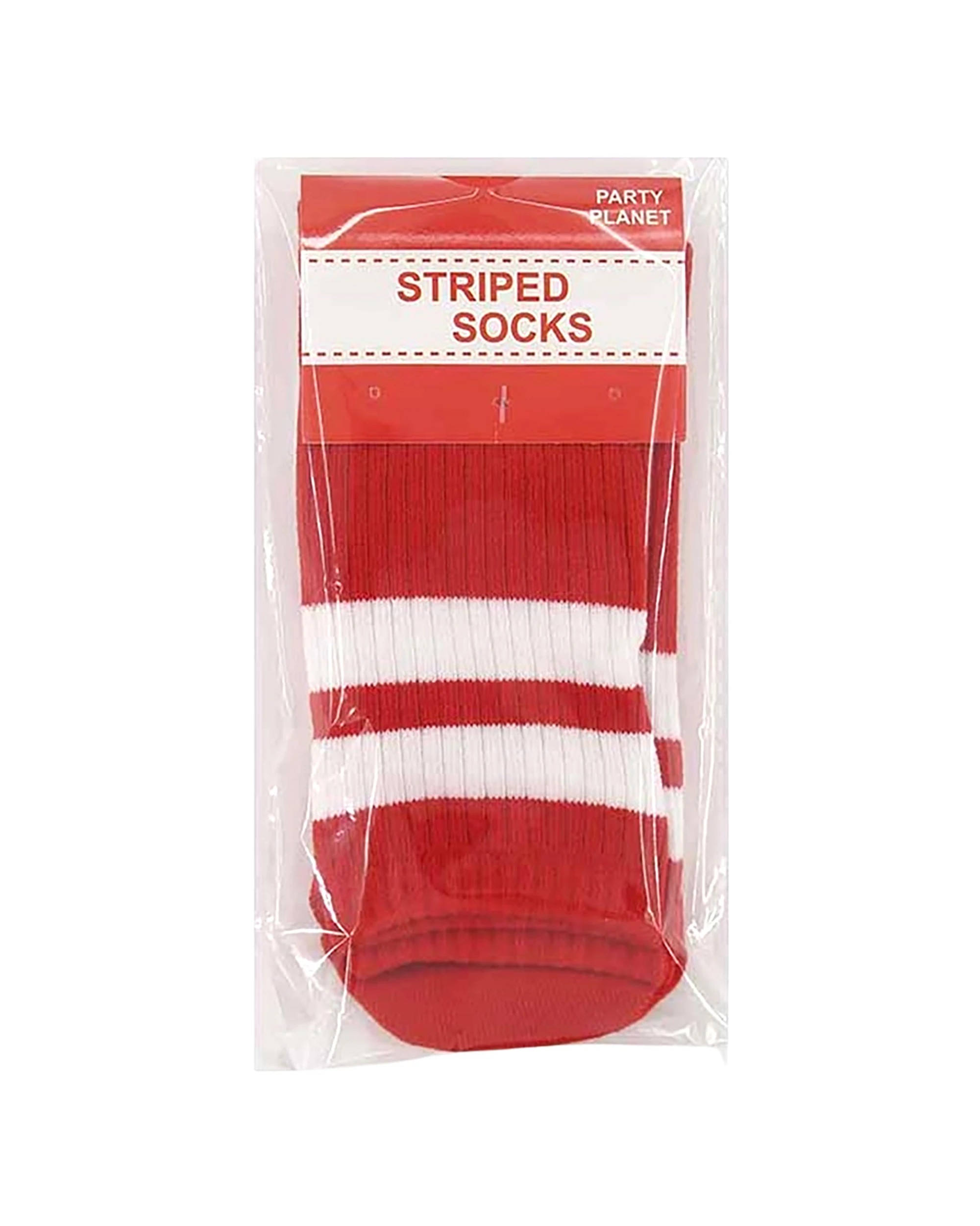 2 Party Planet Striped Crew Socks 1 Pair - Red, 2 of 2