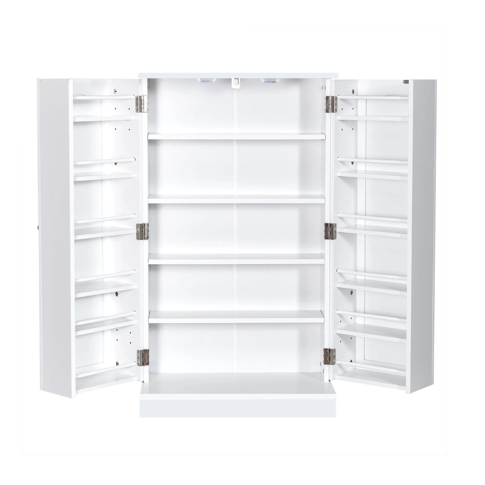 1 Costway 2-Door Buffet Sideboard w/Adjustable Shelves White, 1 of 4