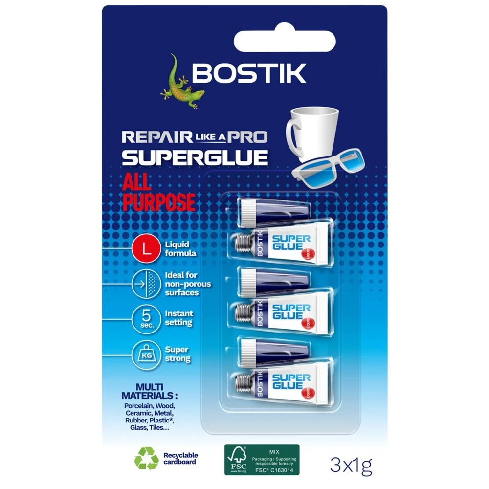 1 Bostik Super Glue 1mL 3 Pack, 1 of 1