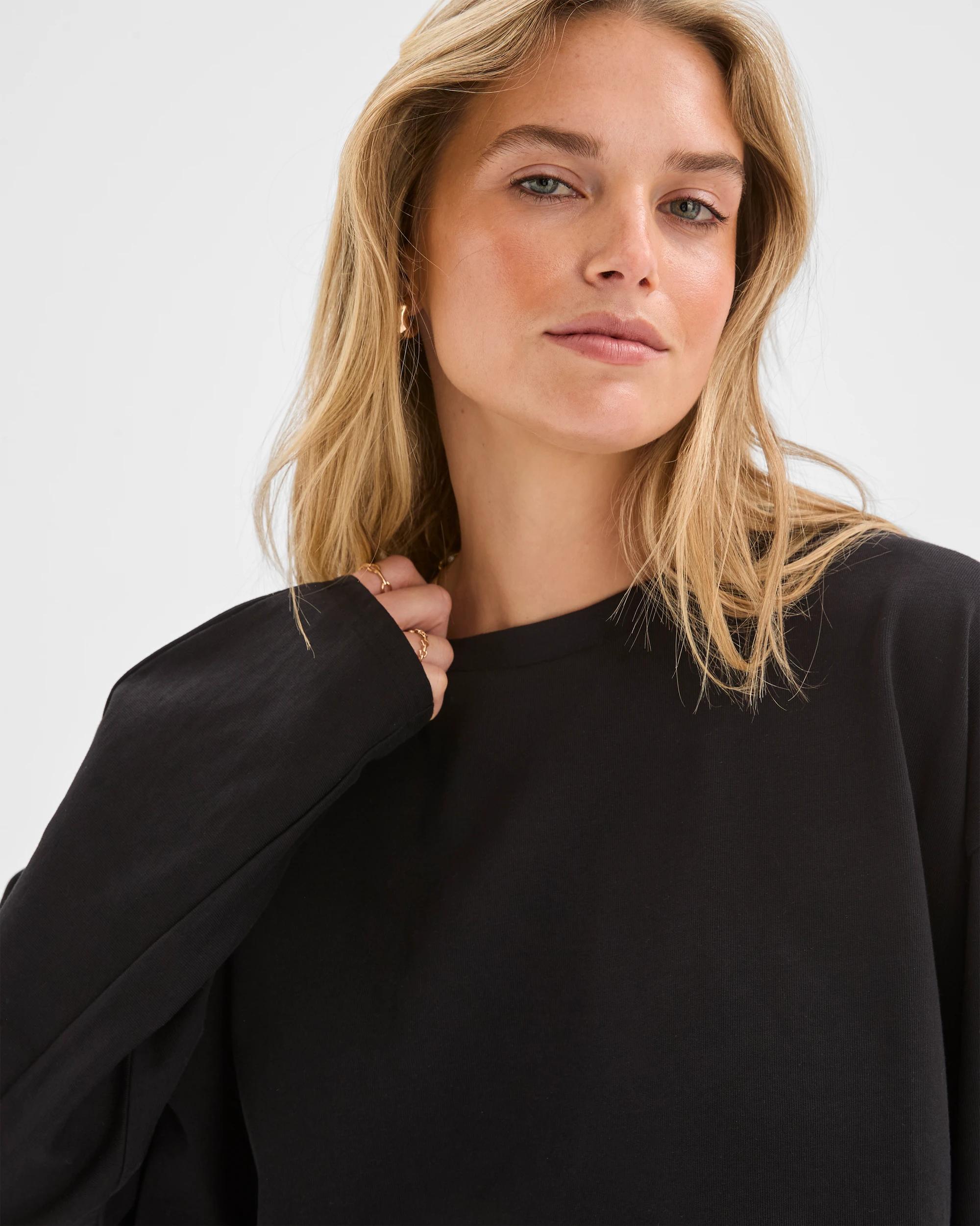 6 Lily Loves Australian Cotton Dolman Sleeve T-Shirt BLACK, 6 of 7