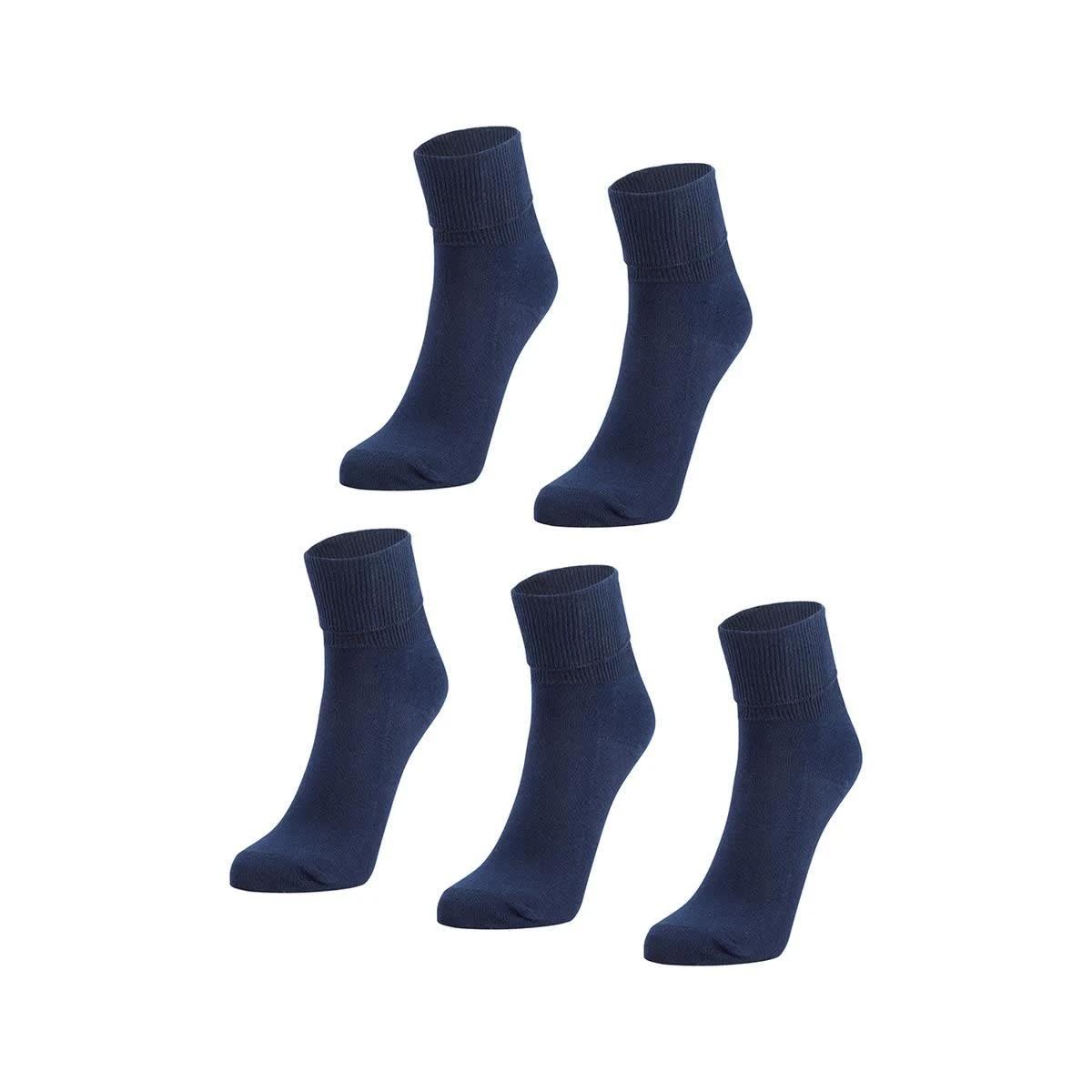 1 5 Pack School Turn Over Top Socks DRESS BLUE, 1 of 3