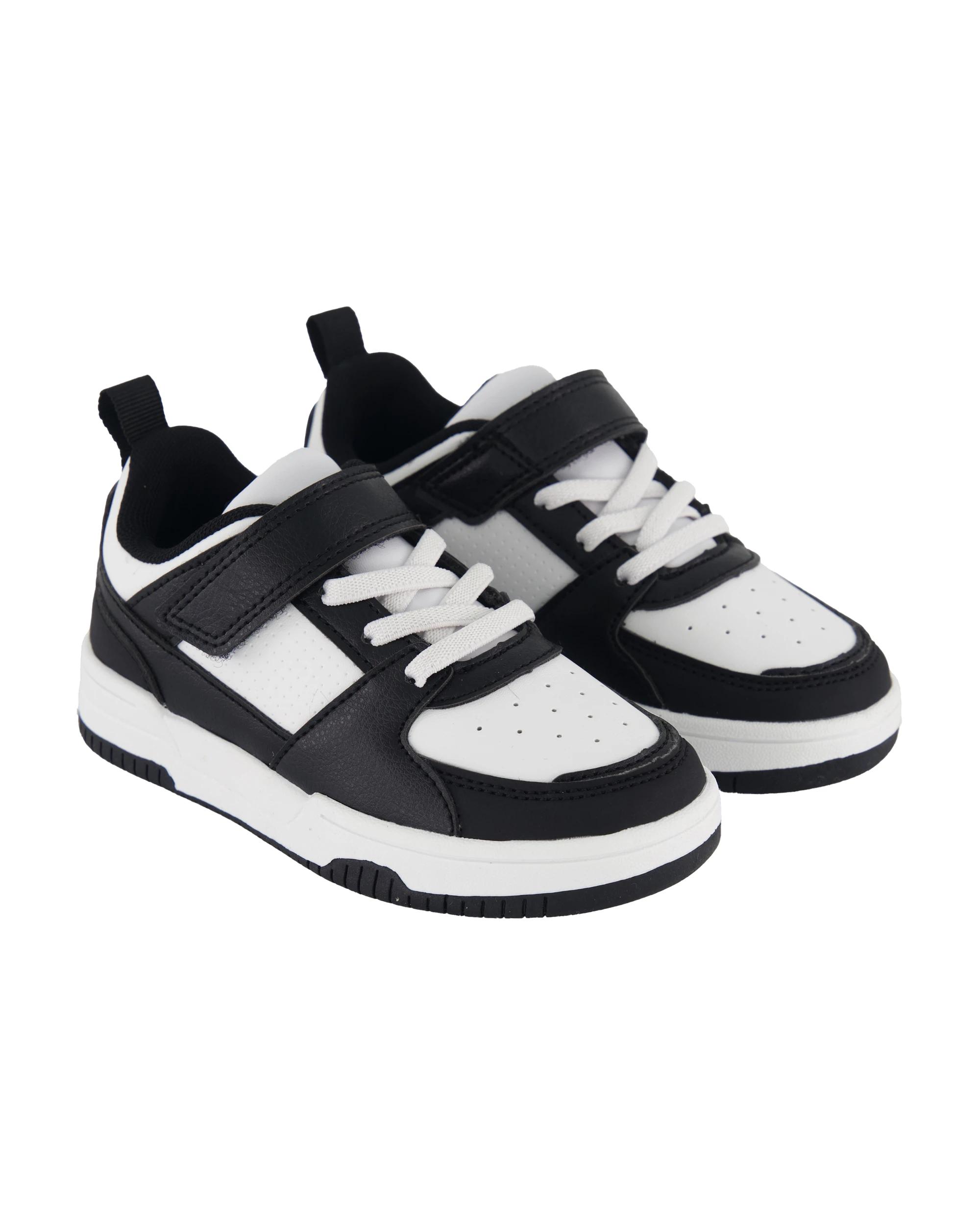 4 Junior Low Top Sneakers Blk Wht, 4 of 5