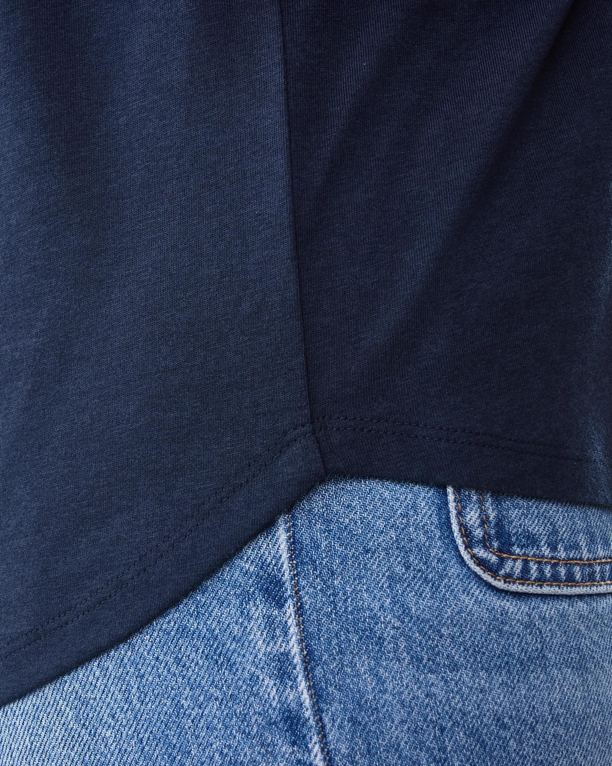 6 Short Extended Sleeve V-Neck T-shirt Blu Pcoat, 6 of 6