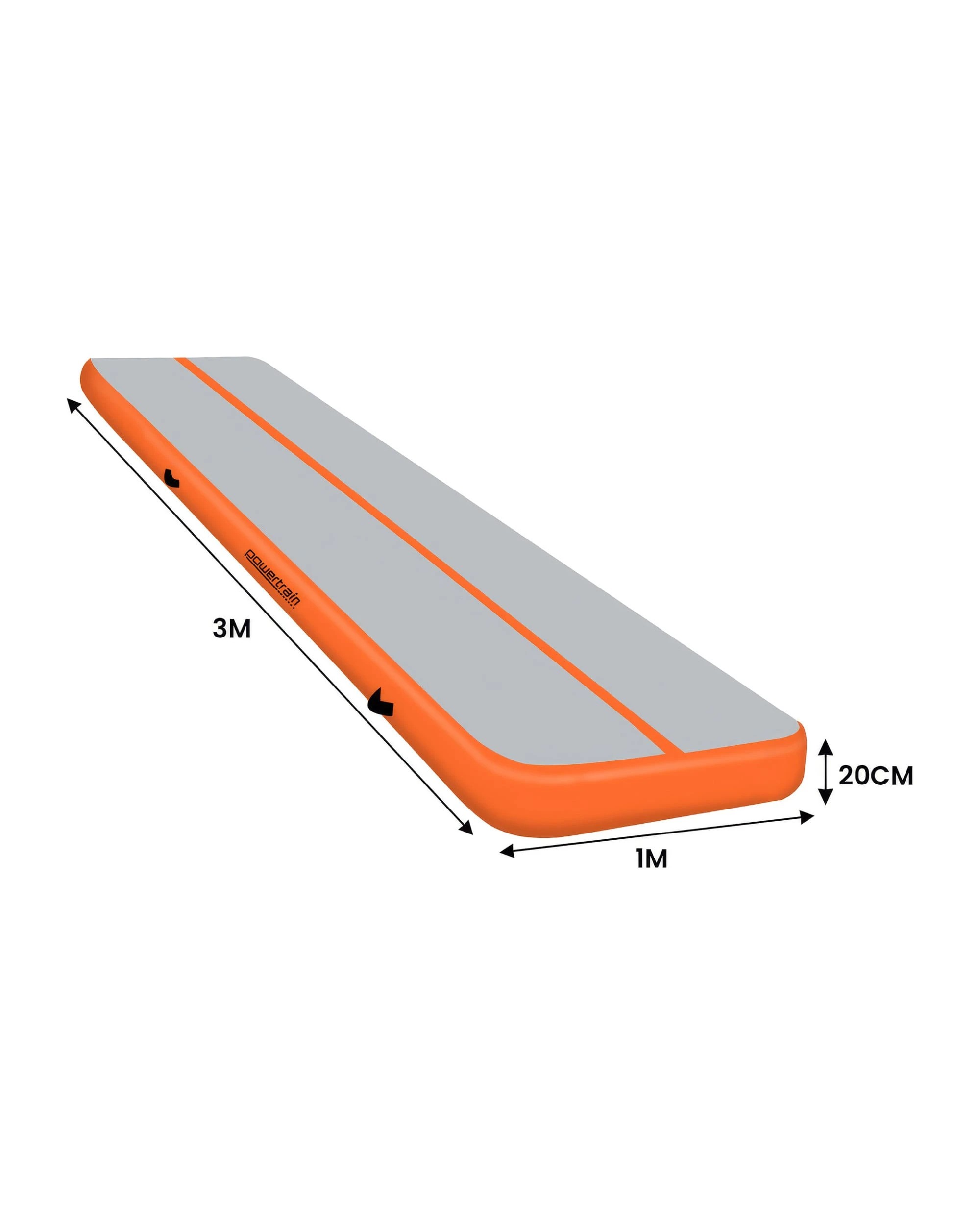 3 Powertrain 3M 20cm Air Track Gymnastics Tumbling Airtrack Exercise Yoga Mat Balance Beam Inflatable - Orange, 3 of 5