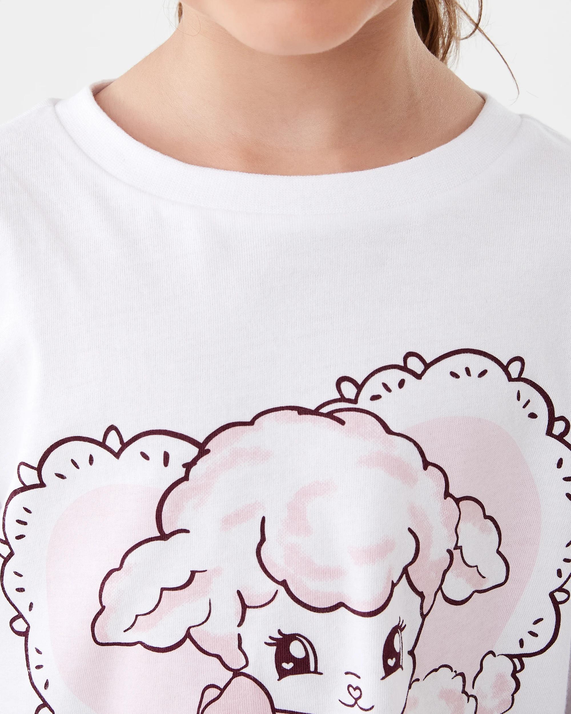 4 Knit Woven Pyjama Set Pnk Lmb, 4 of 8