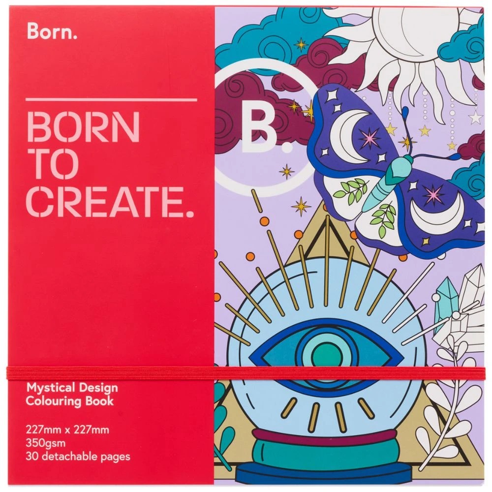 1 Born 9x9" Adult Colouring Book Mystical, 1 of 4