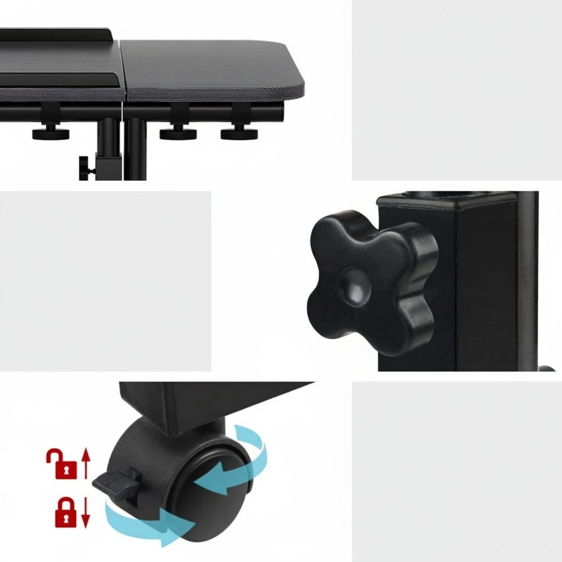 6 Artiss Laptop Desk Table Fan Cooling 60CM - Black, 6 of 8