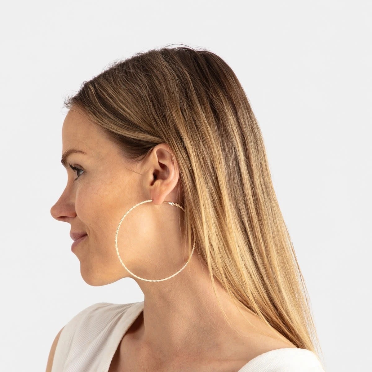 4 3 Pack Oversized Hoop Earrings - Gold Tone and Silver Tone, 4 of 5