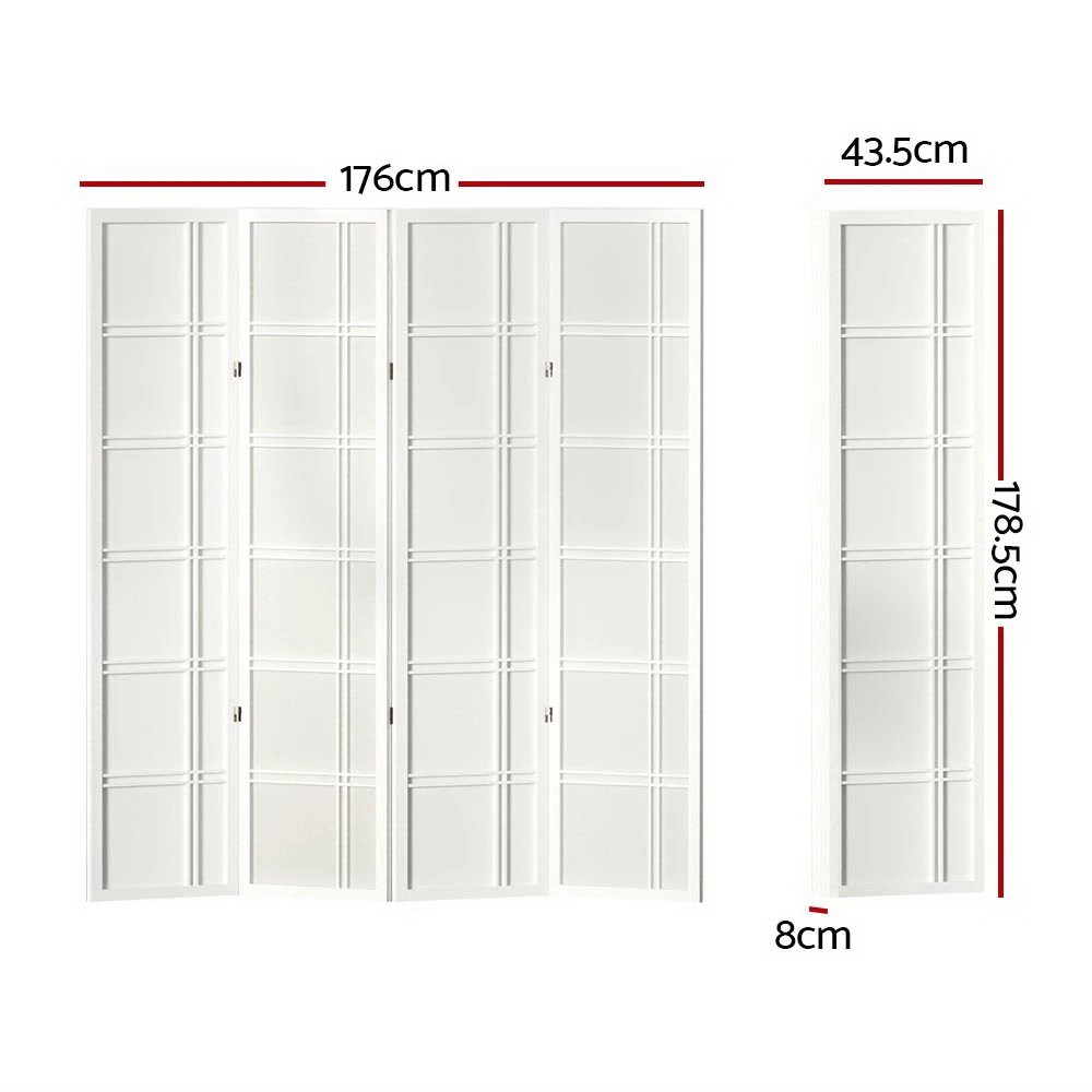 2 Artiss 4 Panel Room Divider Screen 176x179cm Nova - White, 2 of 7