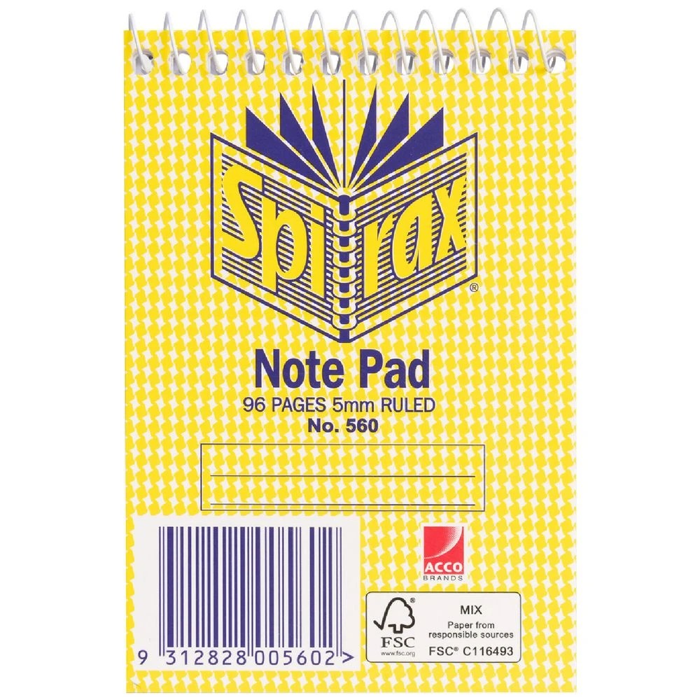1 Spirax No. 560 Note Pad 112 x 77mm 96 Pages, 1 of 2