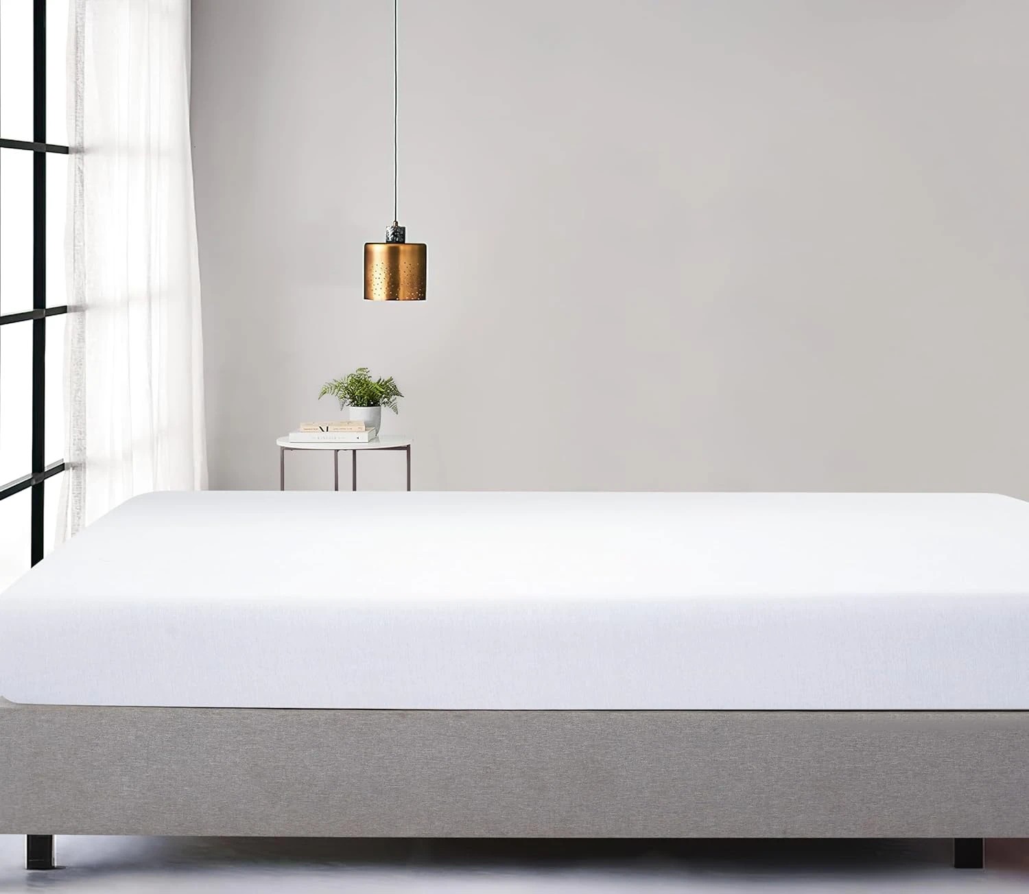 1 Gioia Casa Jersey Cotton Fitted Sheet Soft Stretchy Breathable - King Bed - White, 1 of 4