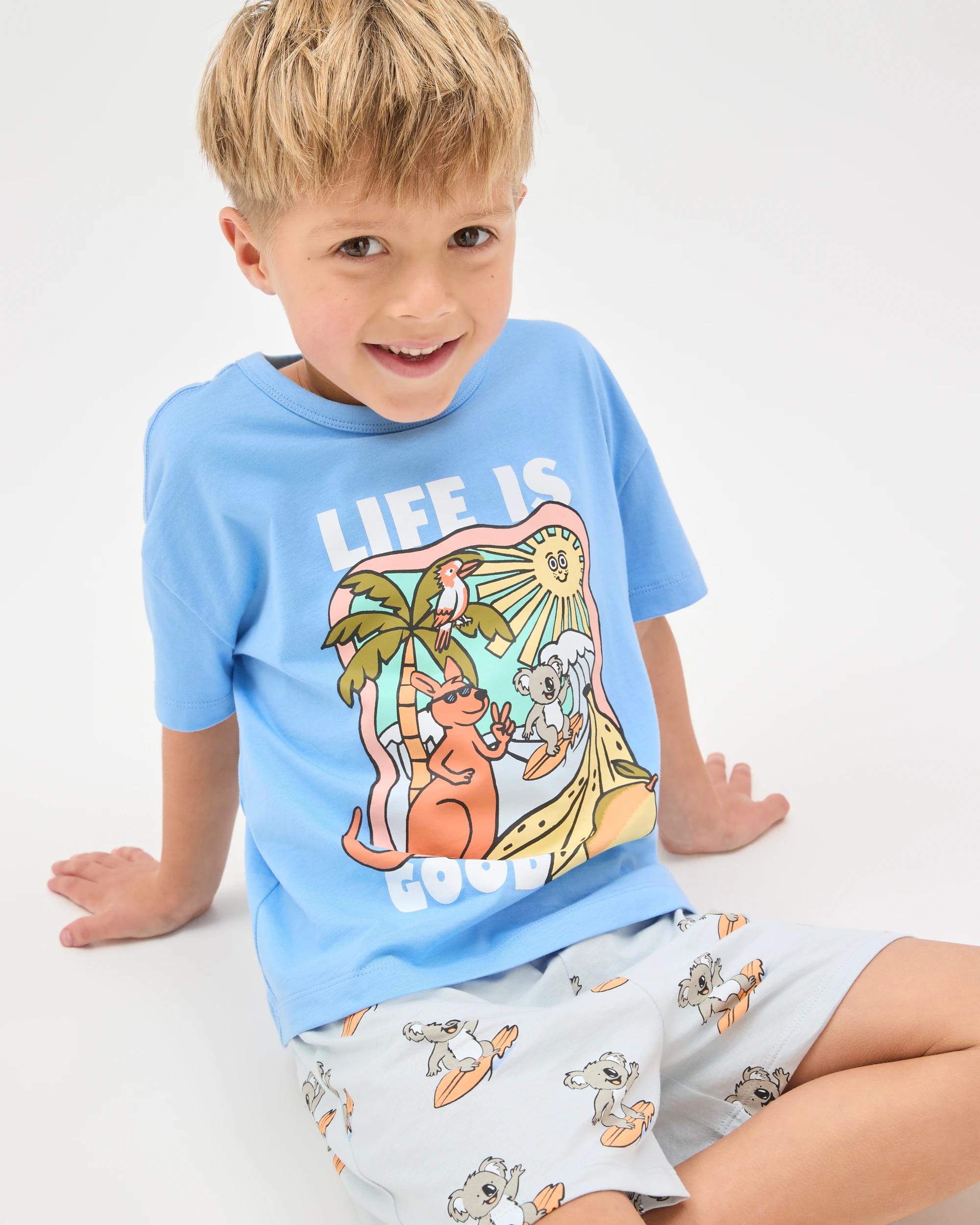 4 Target Kids Australian Cotton Younger Boys Oversized Jersey Pyjama Set AUSTRALIA BLUE, 4 of 8