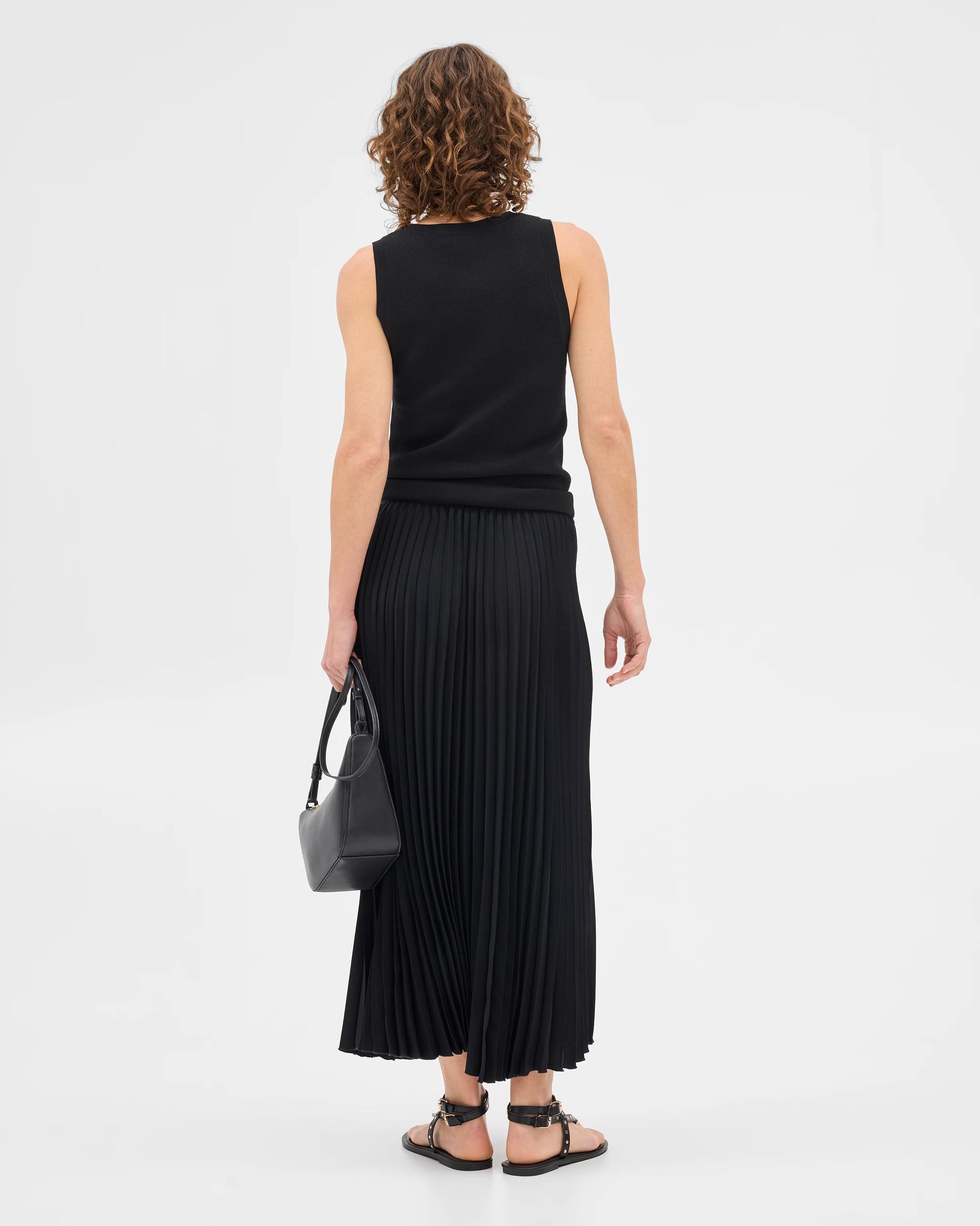 7 Wrap Pleated Midi Skirt - Preview BLACK, 7 of 7