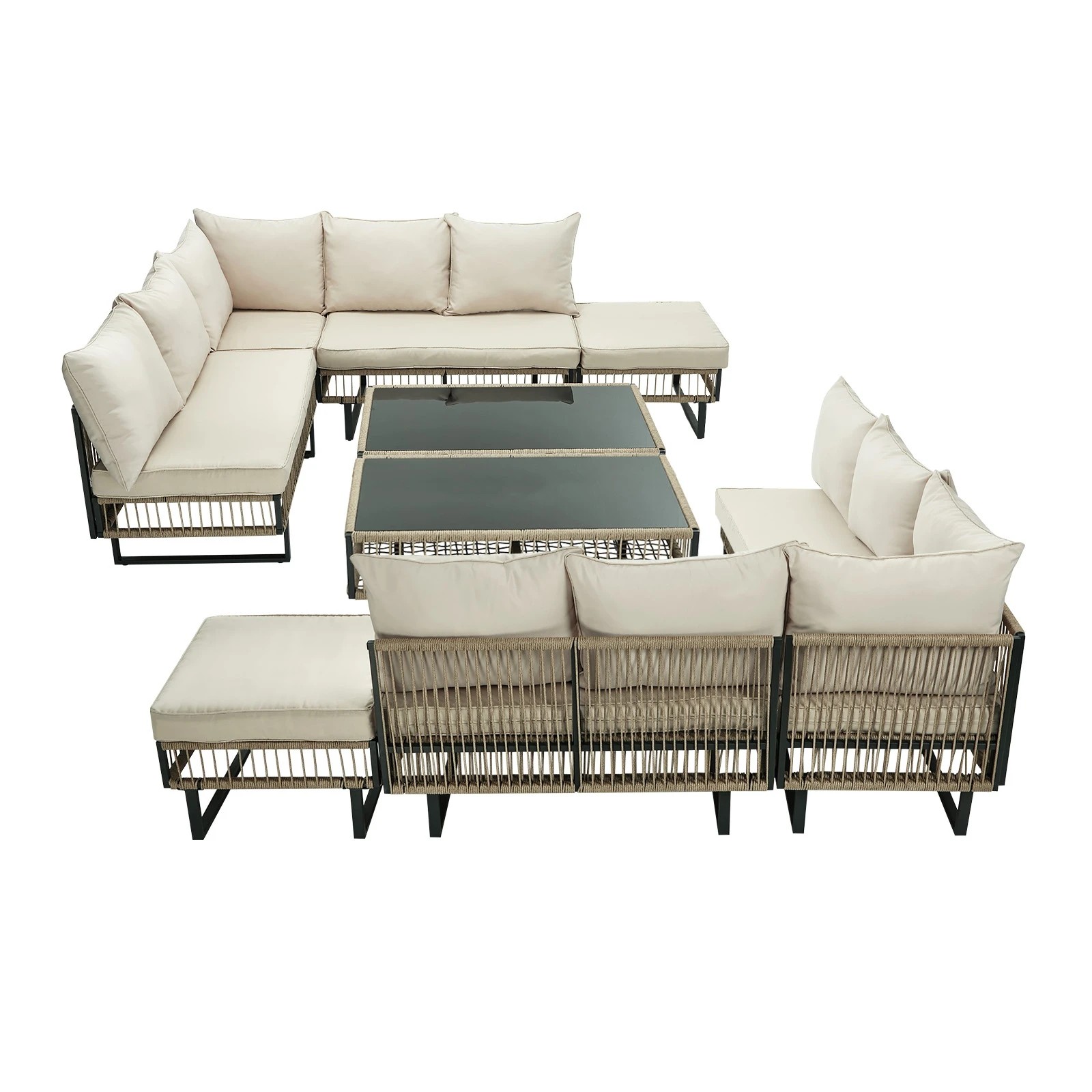 1 Livsip 10 Piece Outdoor Sofa Set Lounge Setting Table Chairs Patio Furniture, 1 of 9