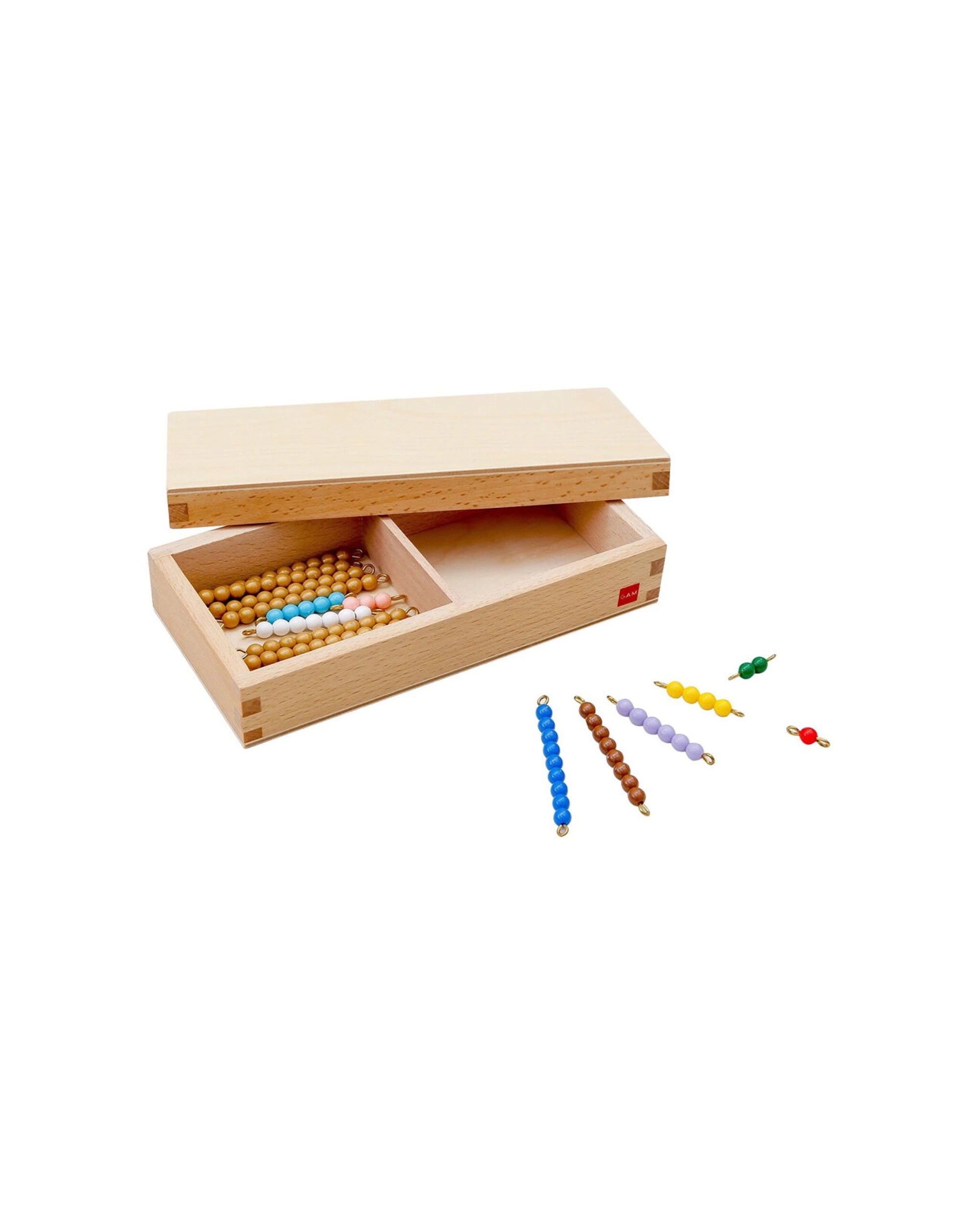 2 Gam Montessori Teen Bead Box Educational Bead Set Math Learning Tool 3 Years - Plain, 2 of 3