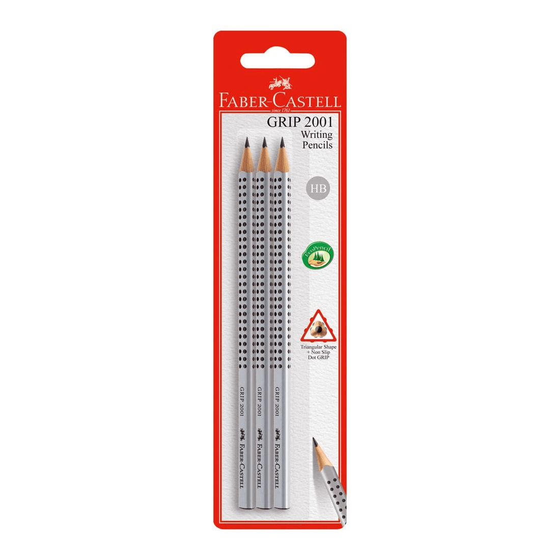 1 Faber-Castell Triangular Grip Graphite Pencils HB 3 Pack, 1 of 6