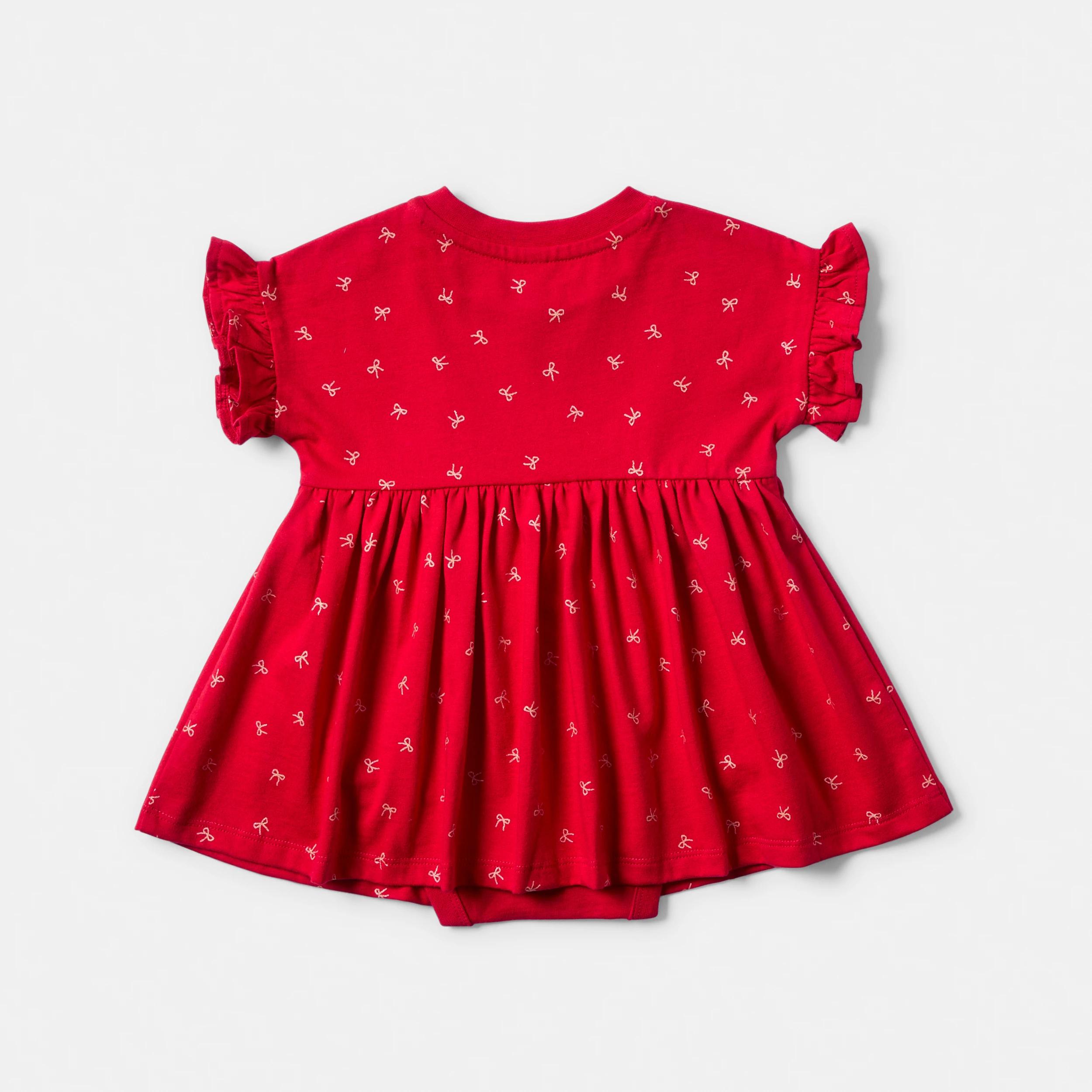 2 Christmas Short Sleeve Bodysuit Dress STRAWBERRY BOWS, 2 of 3