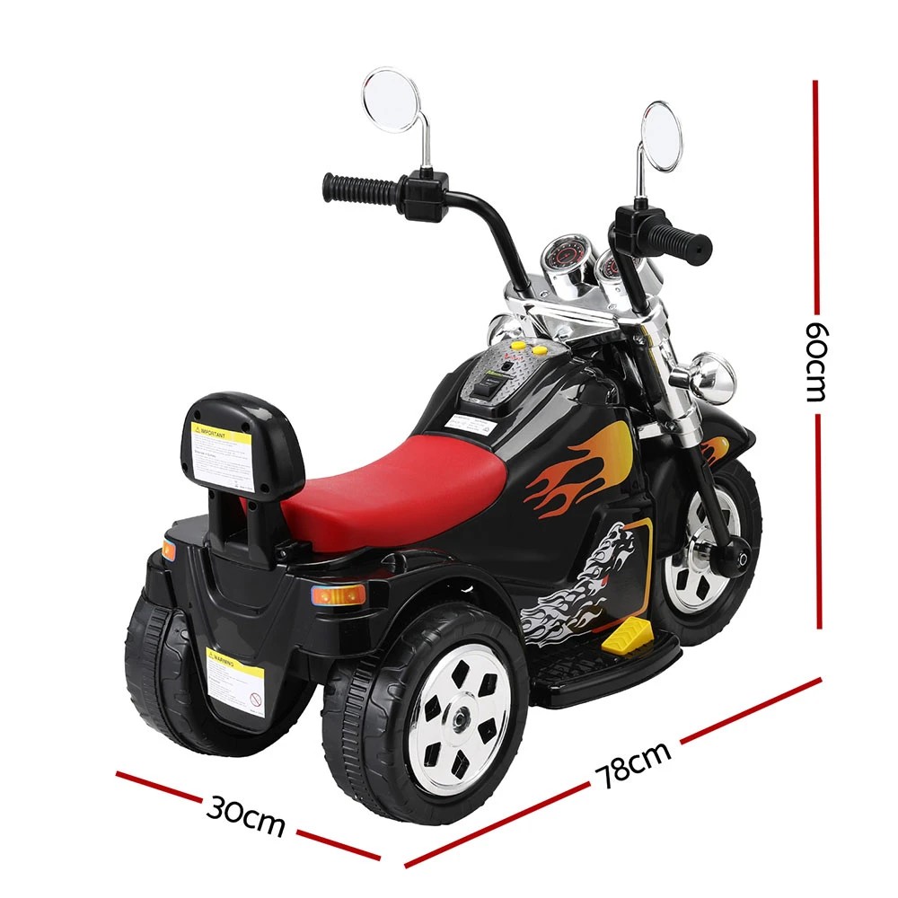 2 Rigo Kids Ride On Car Motorcycle Motorbike Electric Toys Horn Music 6V - Black, 2 of 6