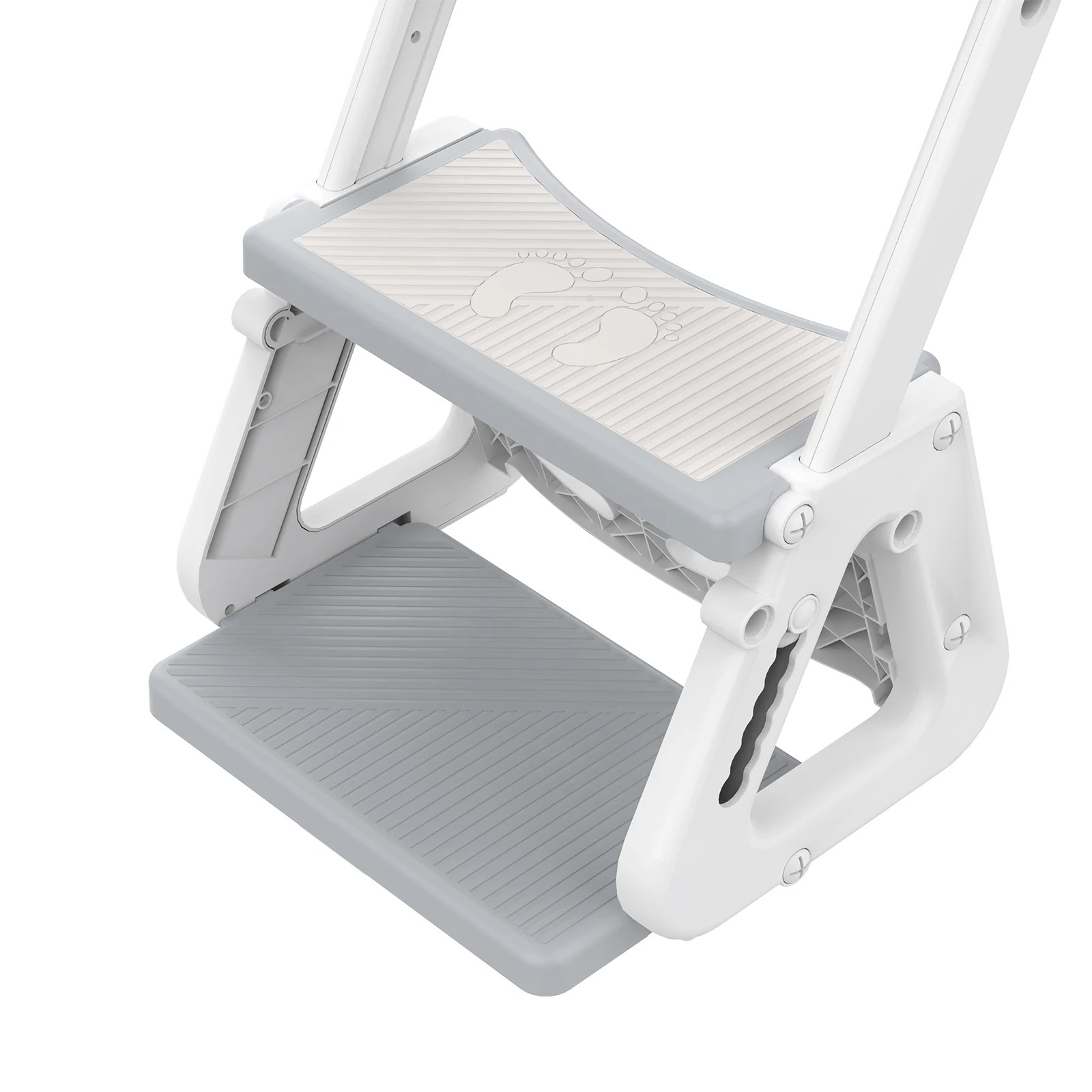 6 Advwin Foldable 2-in-1 Toddler Potty Training Seat Toddler Stool Height Adjustable Toilet Training Seat - Grey, 6 of 7