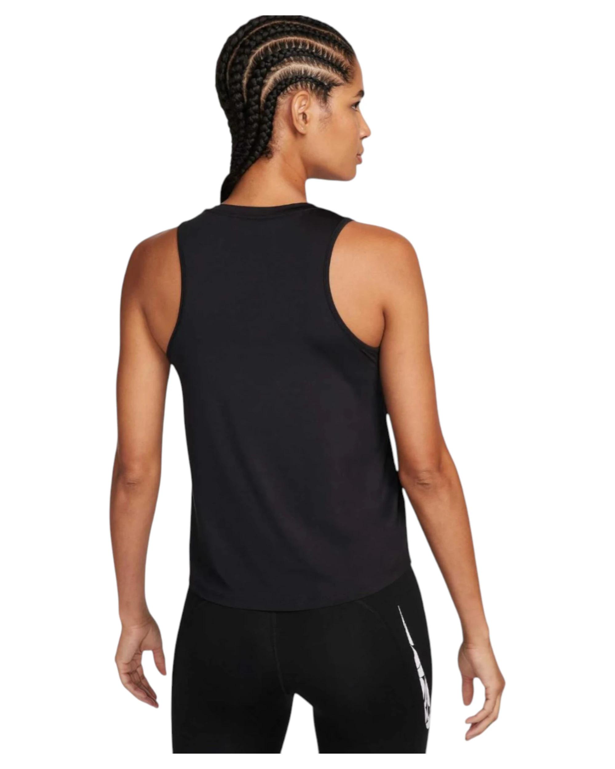 3 Nike Womens One Swoosh Graphic Running Tank Top Black Singlet BLACK, 3 of 4