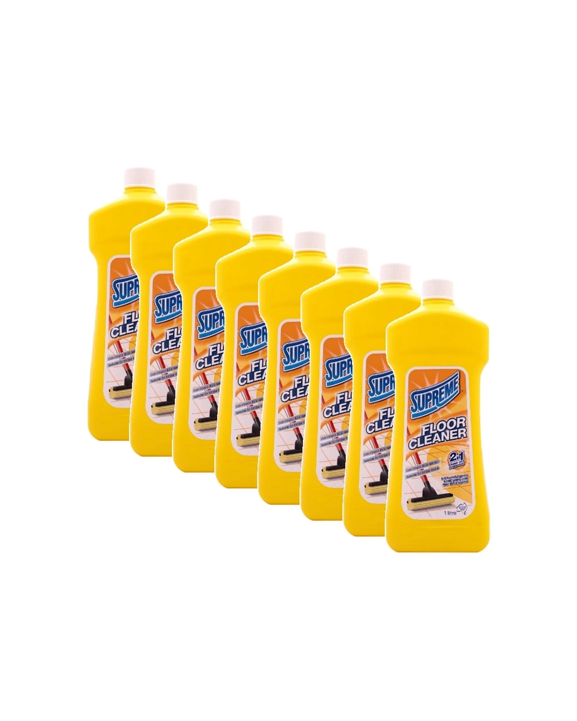 1 Supreme 8PK 2-in-1 All Hard Floor Cleaner And Disinfectant Liquid 1L - Yellow, 1 of 4