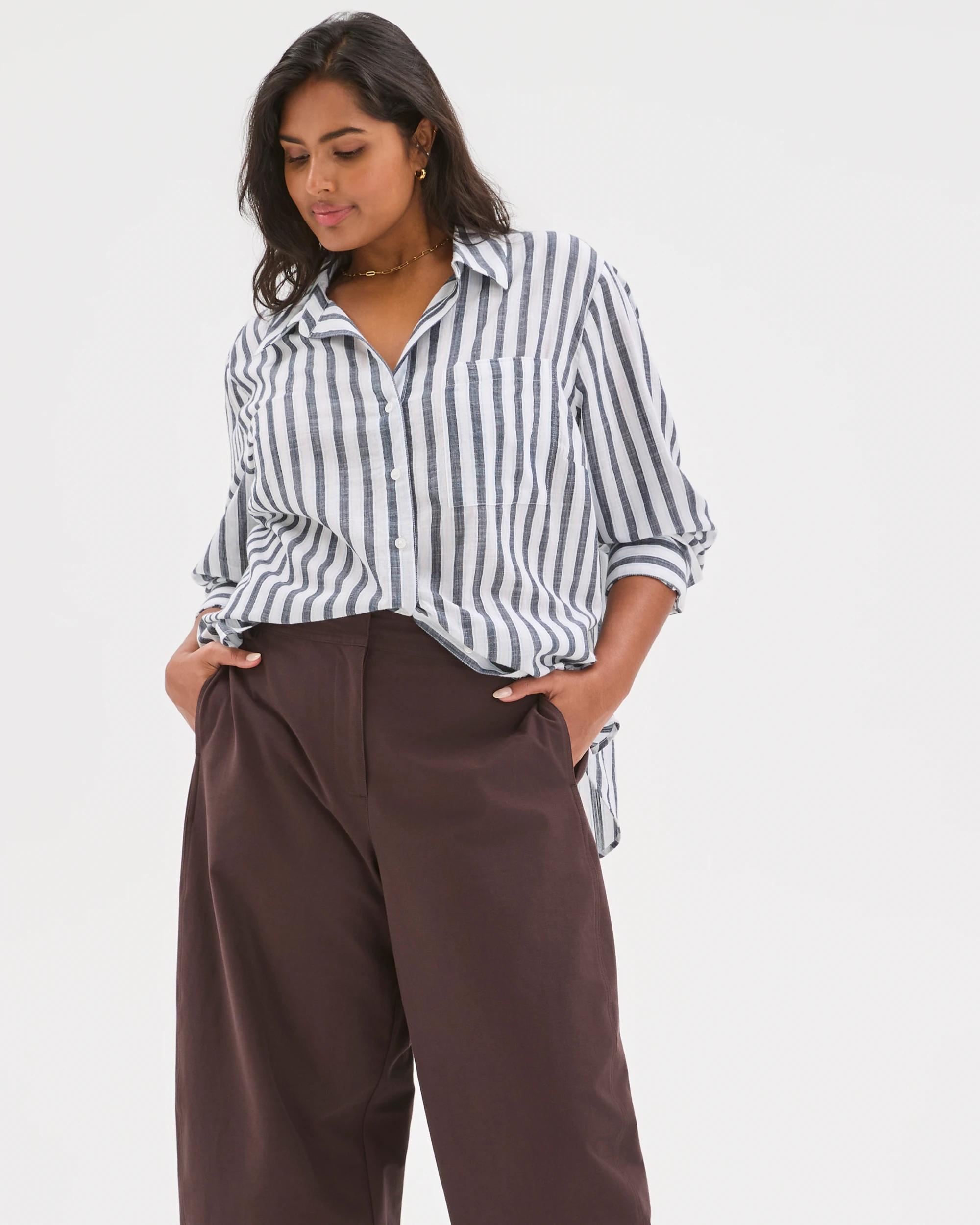 3 Target Curve Plus Size Forward Seam Barrel Leg Pants CHOCOLATE PLUM, 3 of 7