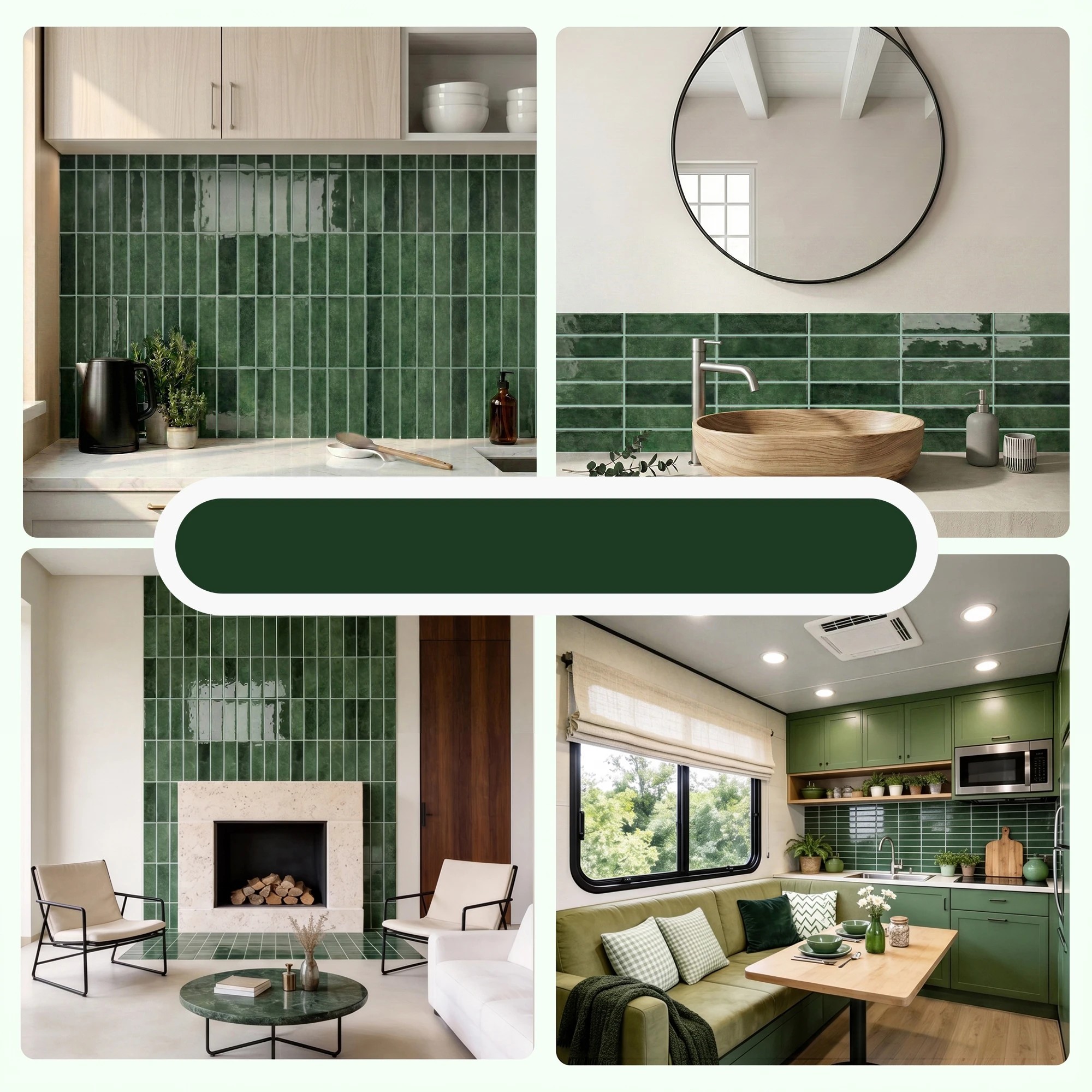 8 Artiss 3D Peel and Stick Wall Tiles Self Adhesive LinearGrid Backsplash 10 - Green, 8 of 8