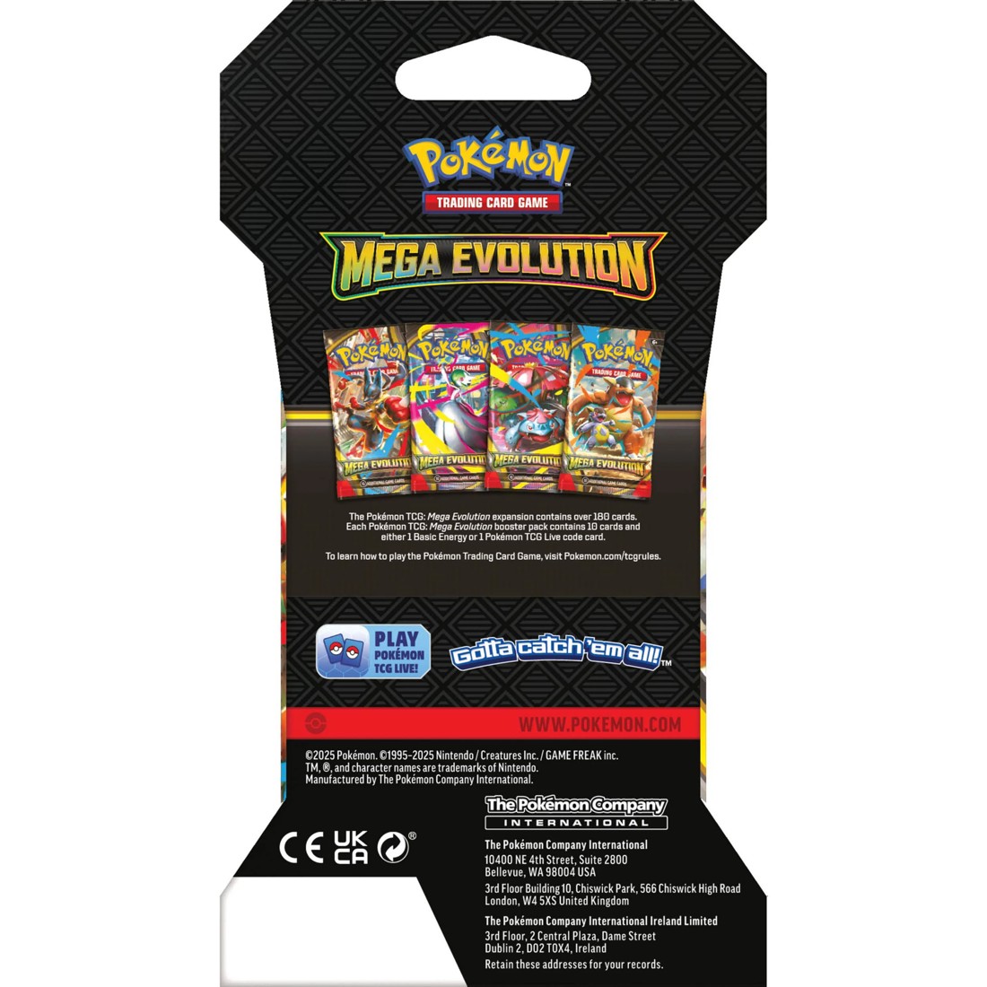 6 Pokemon Trading Card Game: Mega Evolution Blister Pack - Assorted, 6 of 6
