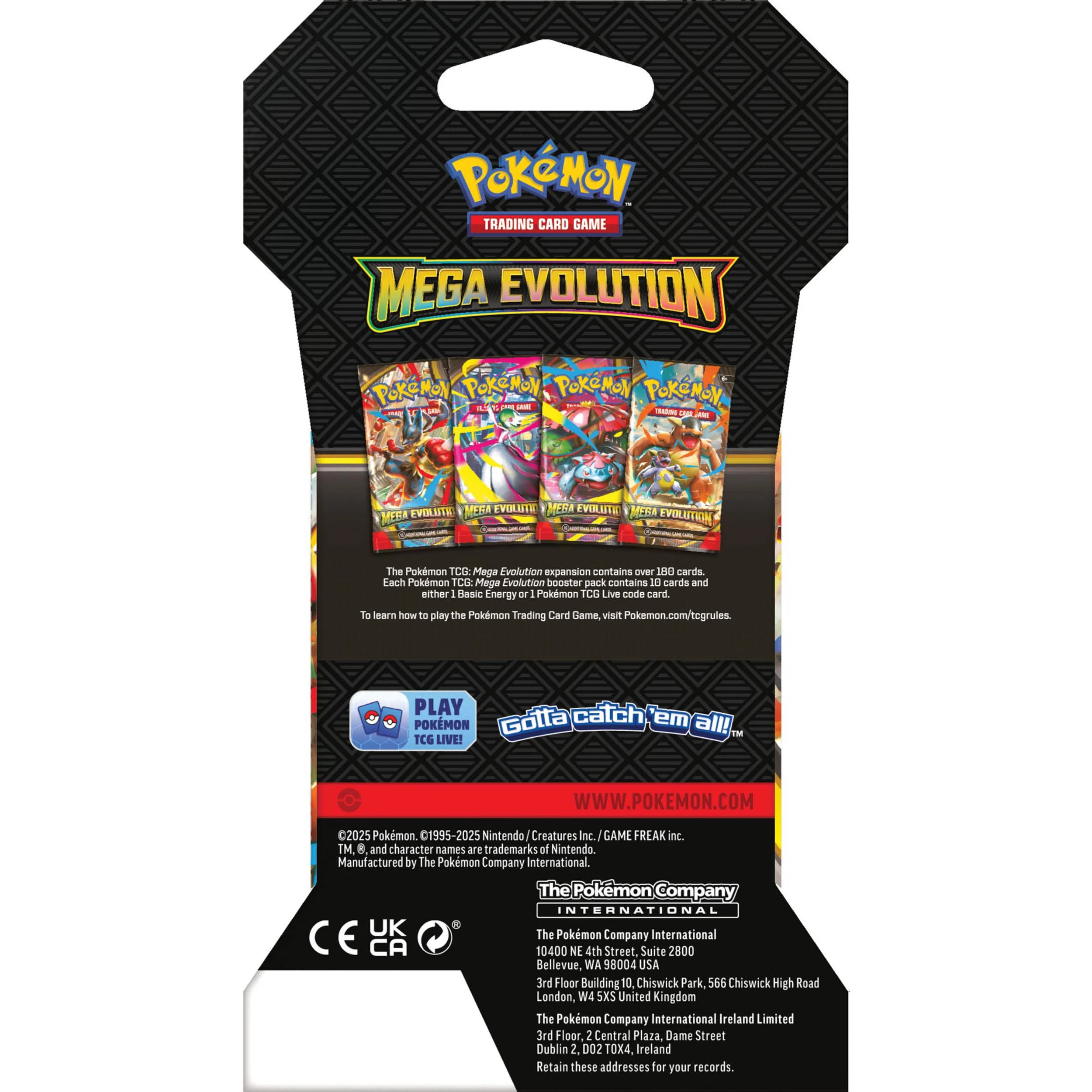 6 Pokemon Trading Card Game: Mega Evolution Blister Pack - Assorted, 6 of 6
