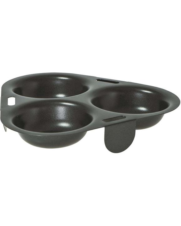 Avanti Carbon Steel Non-Stick 3 Cup Egg Poacher - Black