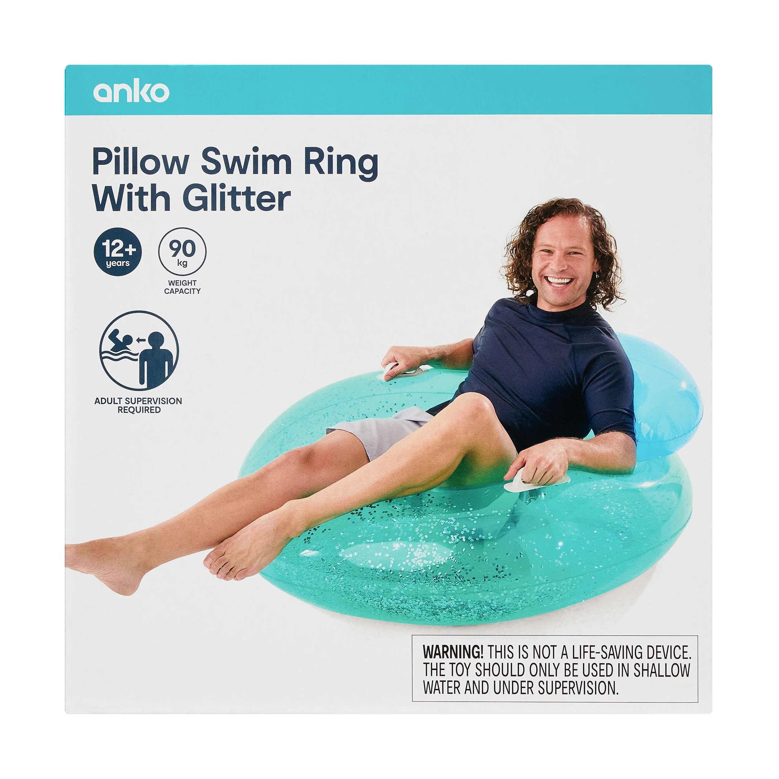 10 Inflatable Pillow Swim Ring with Glitter, 10 of 10