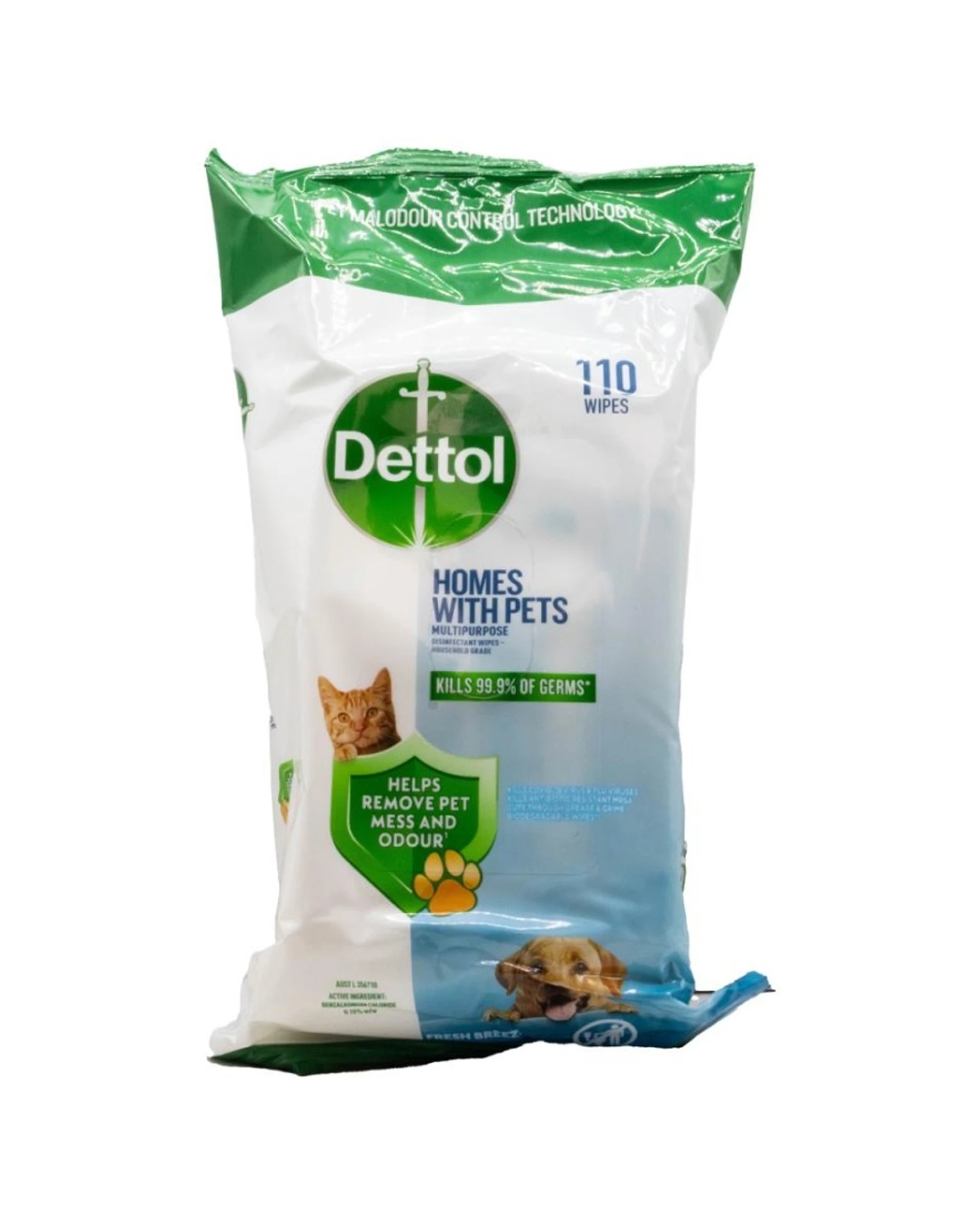 2 Dettol 8x110pc Homes With Pets Multipurpose Disinfectant Wipes Fresh Bree - Multi, 2 of 3