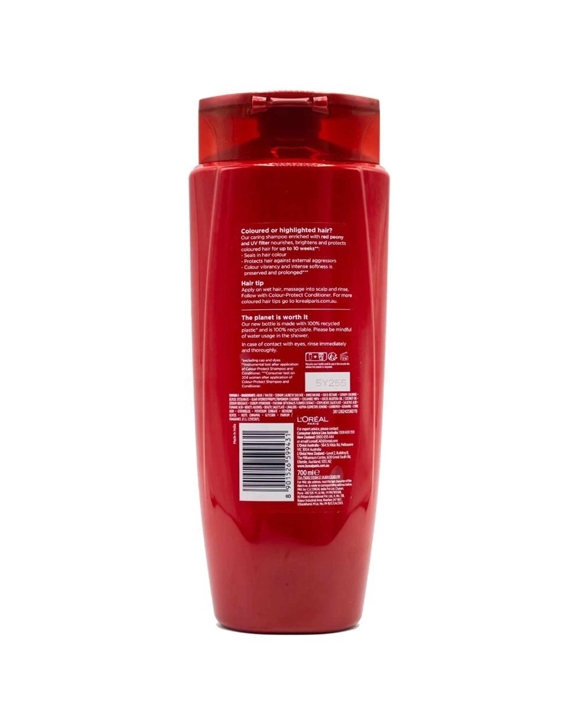 3 Loreal 6PK Shampoo Colour Protect For Coloured Or Highlighted Hair 700ml - Red, 3 of 3