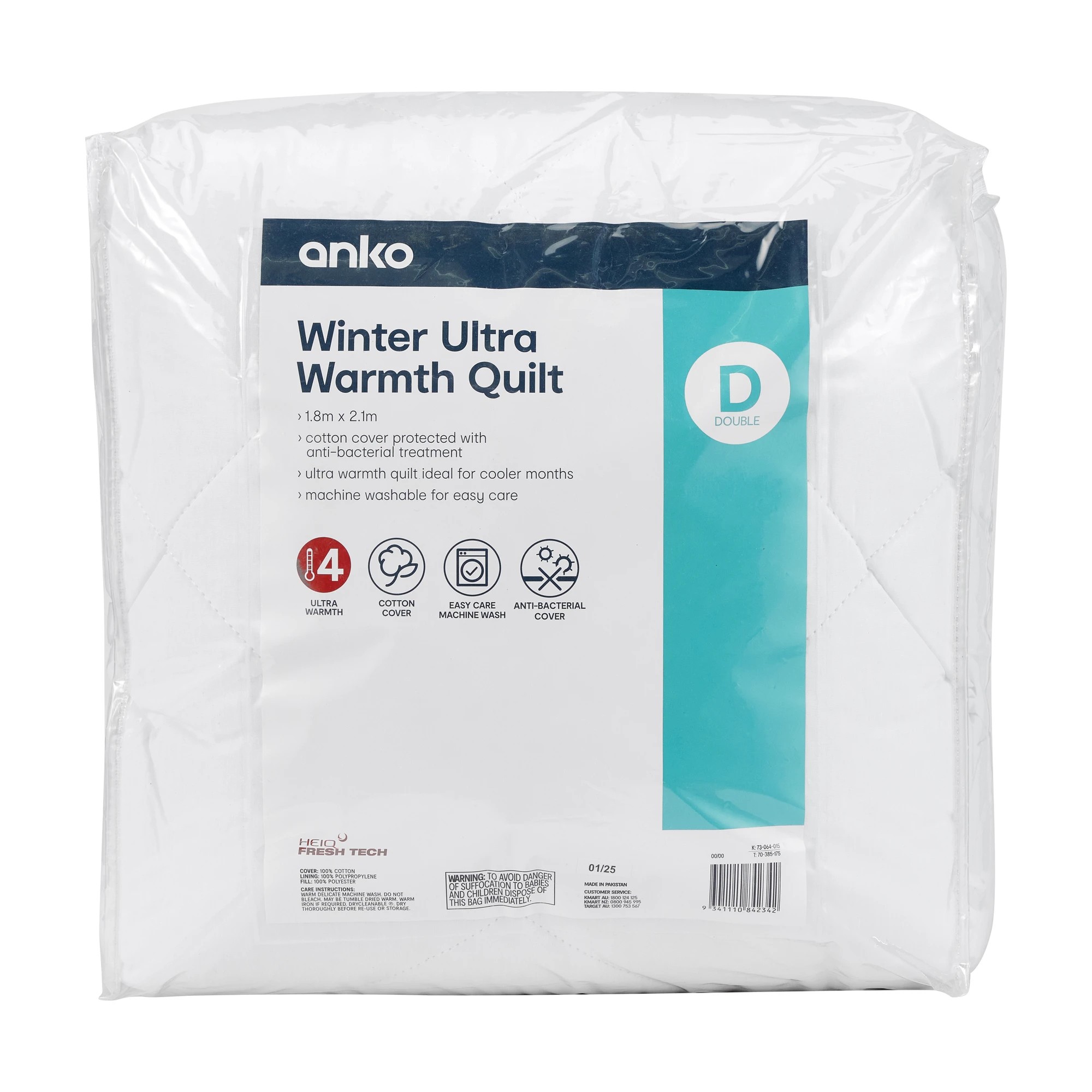 1 Winter Ultra Warmth Quilt - Double Bed, White, 1 of 4