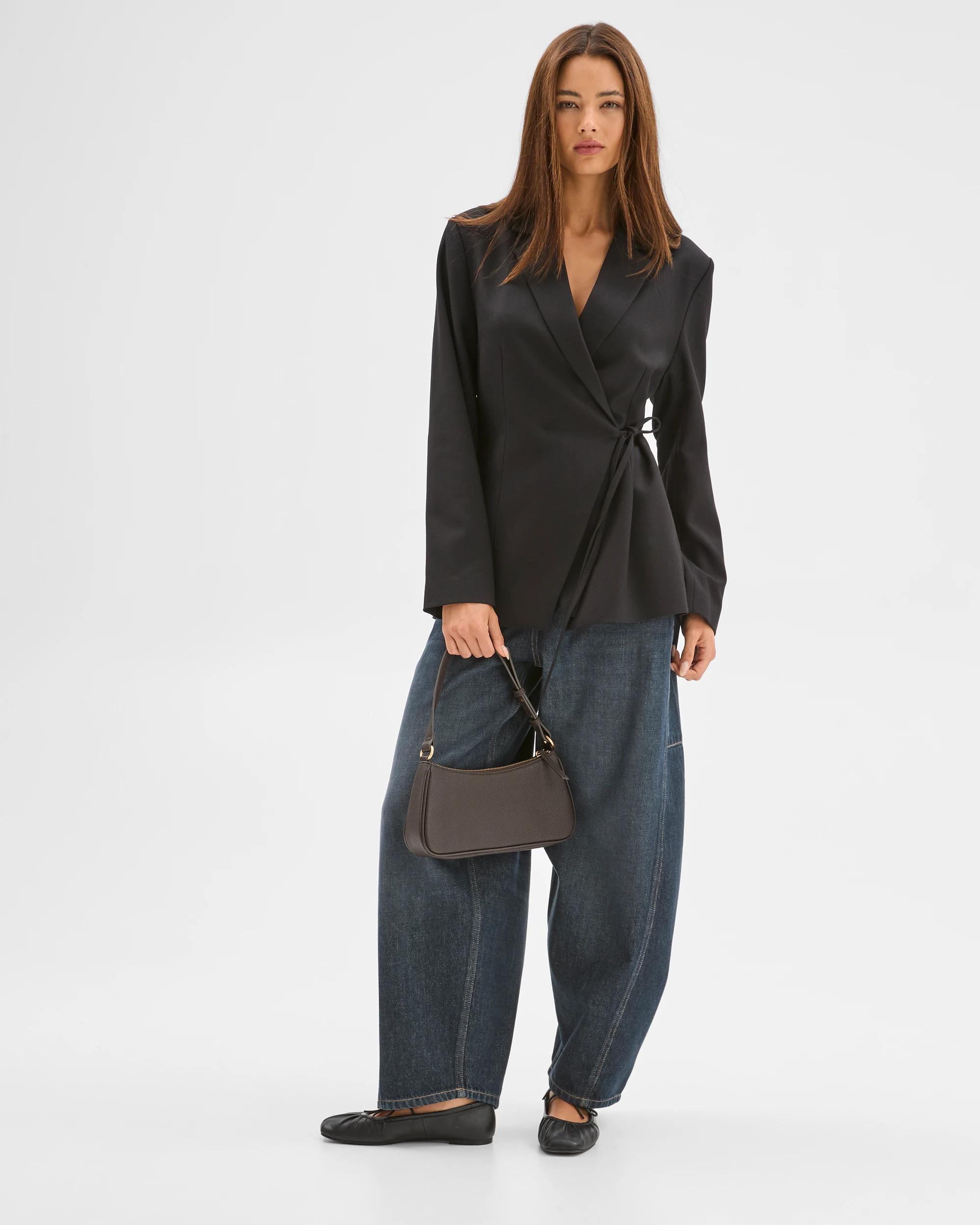 2 Lily Loves Wrap Tie Detail Blazer BLACK, 2 of 7