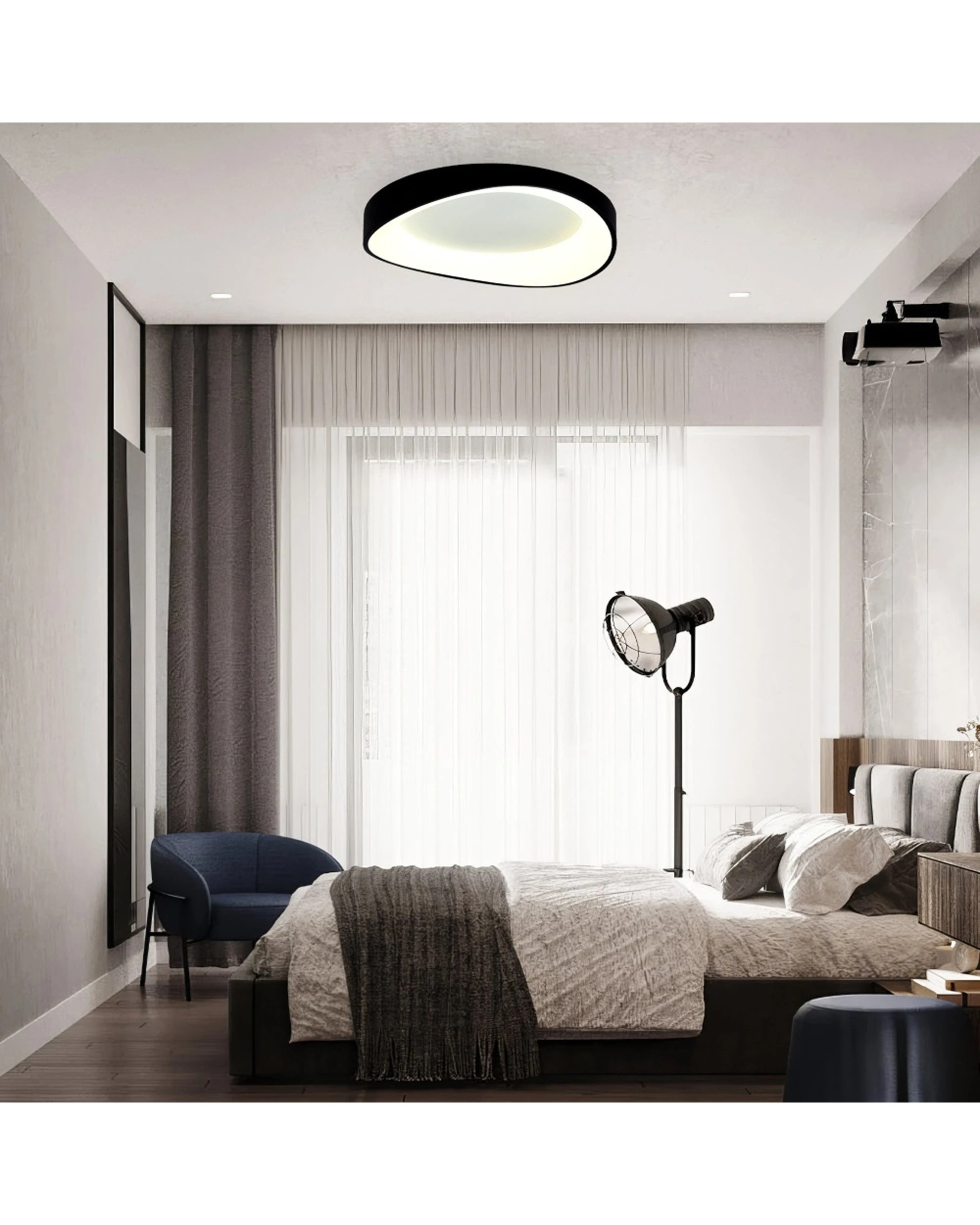 Lexi Lighting Hayley CCT LED Ceiling Light Dimmable 24W Large - Black ...