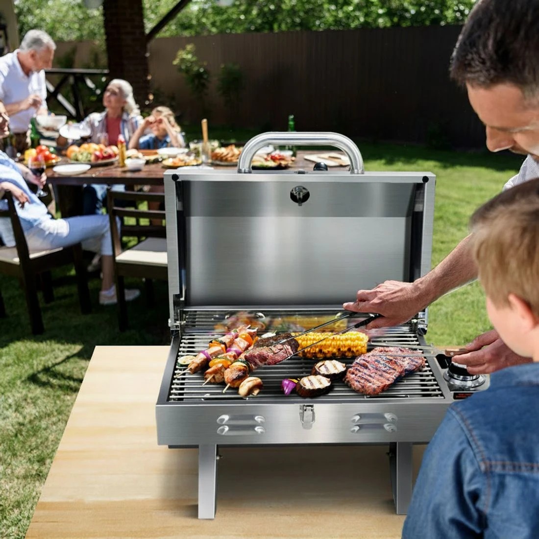 6 Grillz Portable Gas BBQ Grill - Silver, 6 of 6