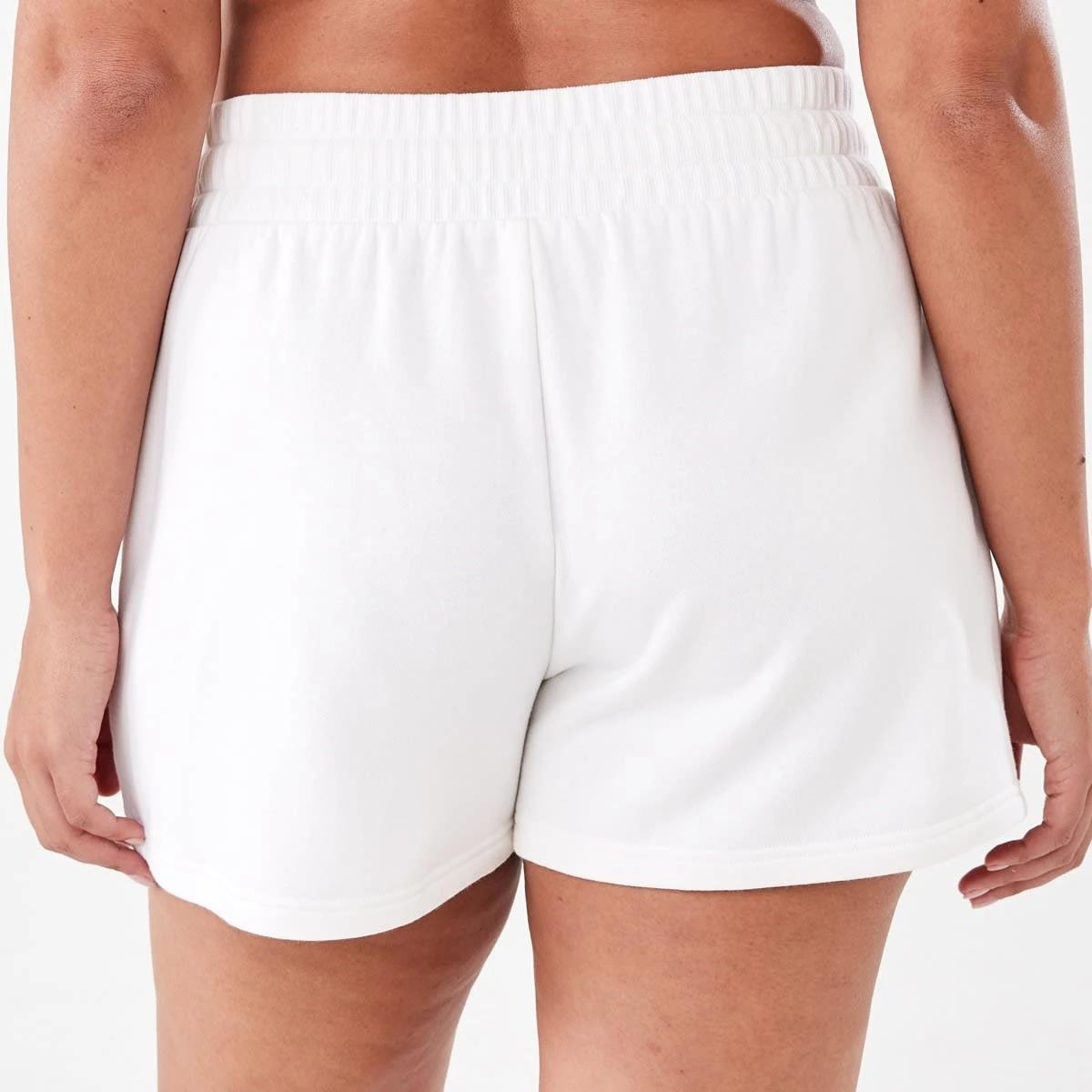 3 Active Womens Fleece Shorts Ecru, 3 of 6