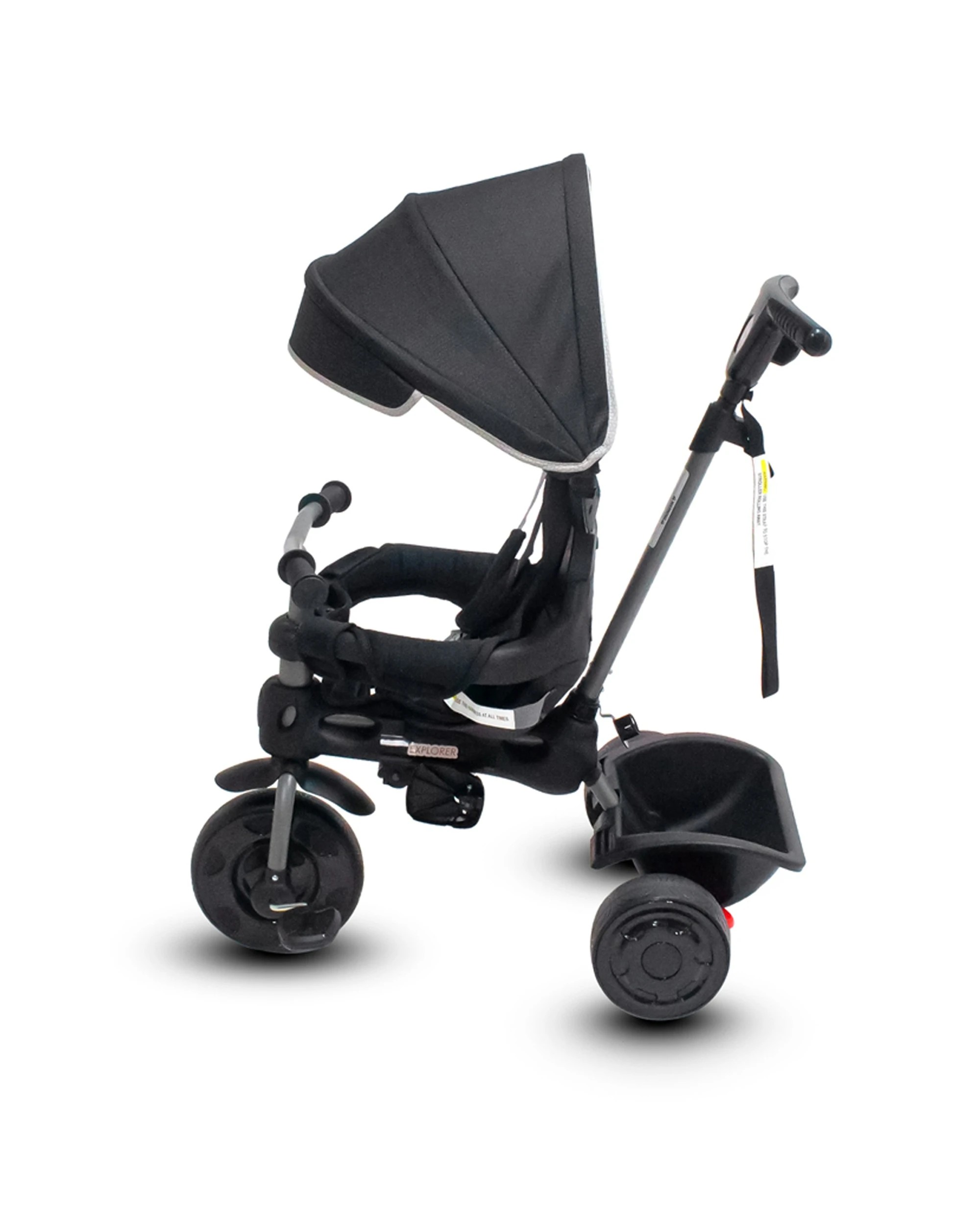 3 Vee Bee Explorer Kids Toddler Trike Ride On Black With Canopy Parent Handle 10-36 Months - Black, 3 of 9