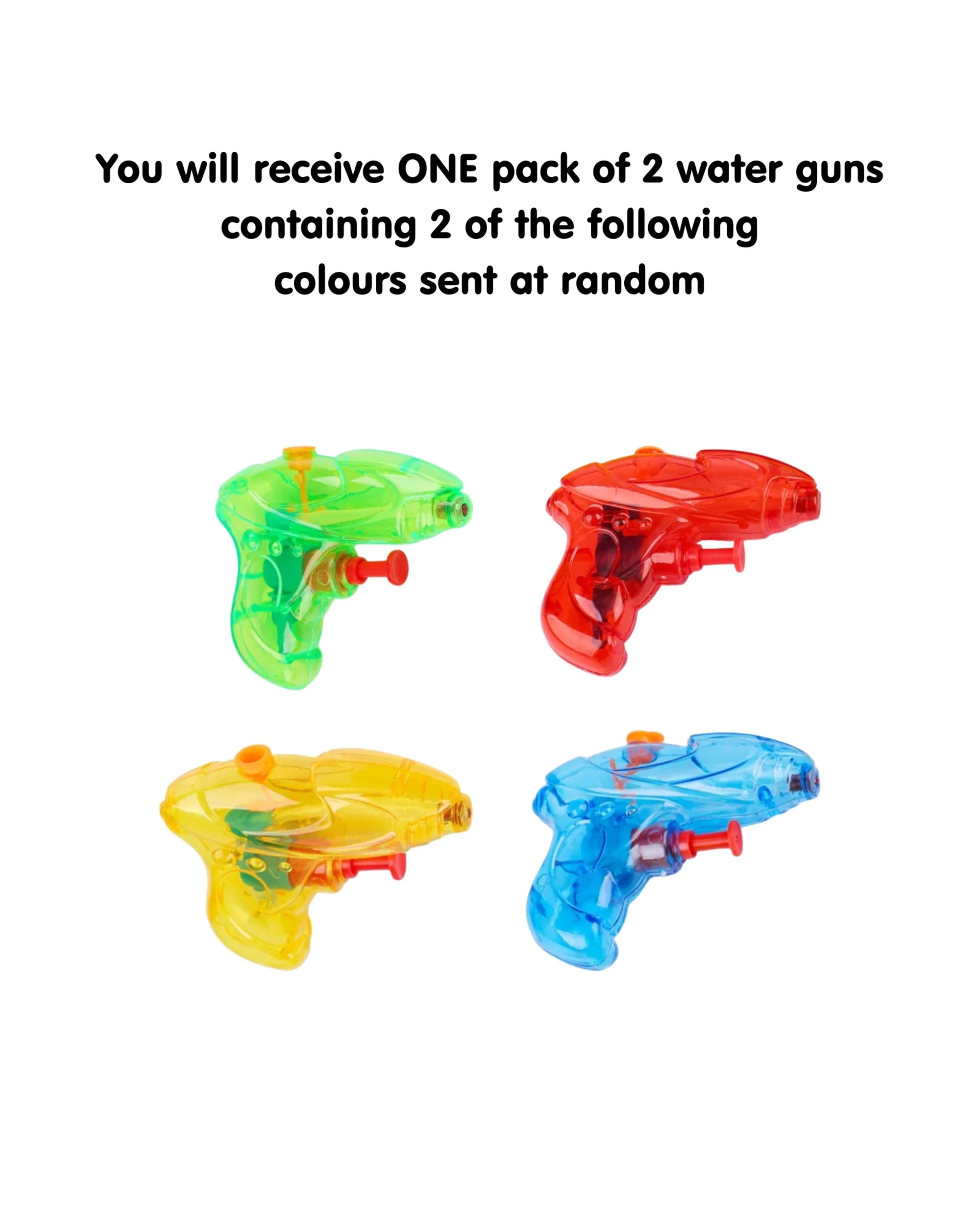 2 Party Maker Pack of 2 Coloured Squirt Guns - Assorted, 2 of 5