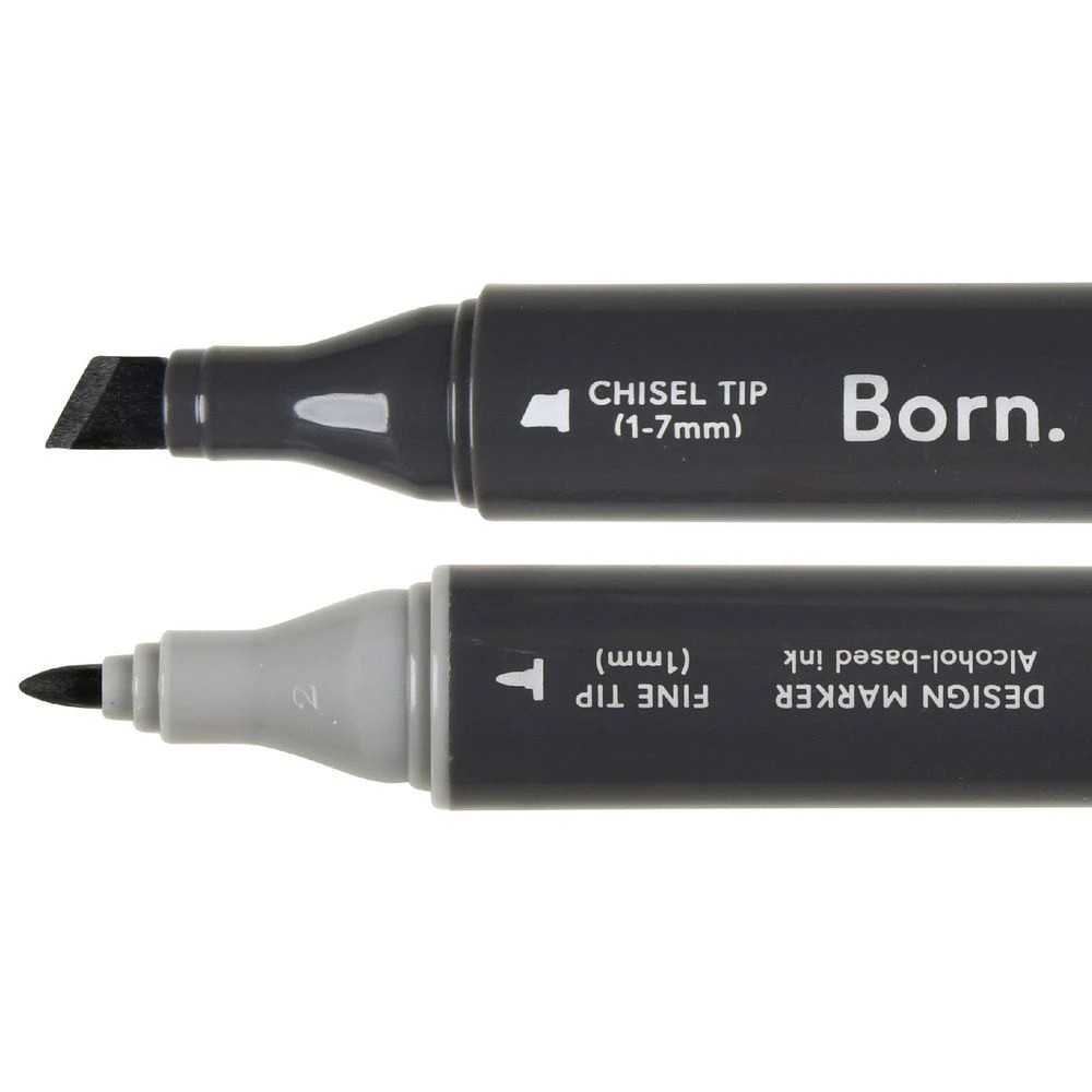 2 Born Professional Dual-Tip Artist Marker Cool Grey BG081, 2 of 4