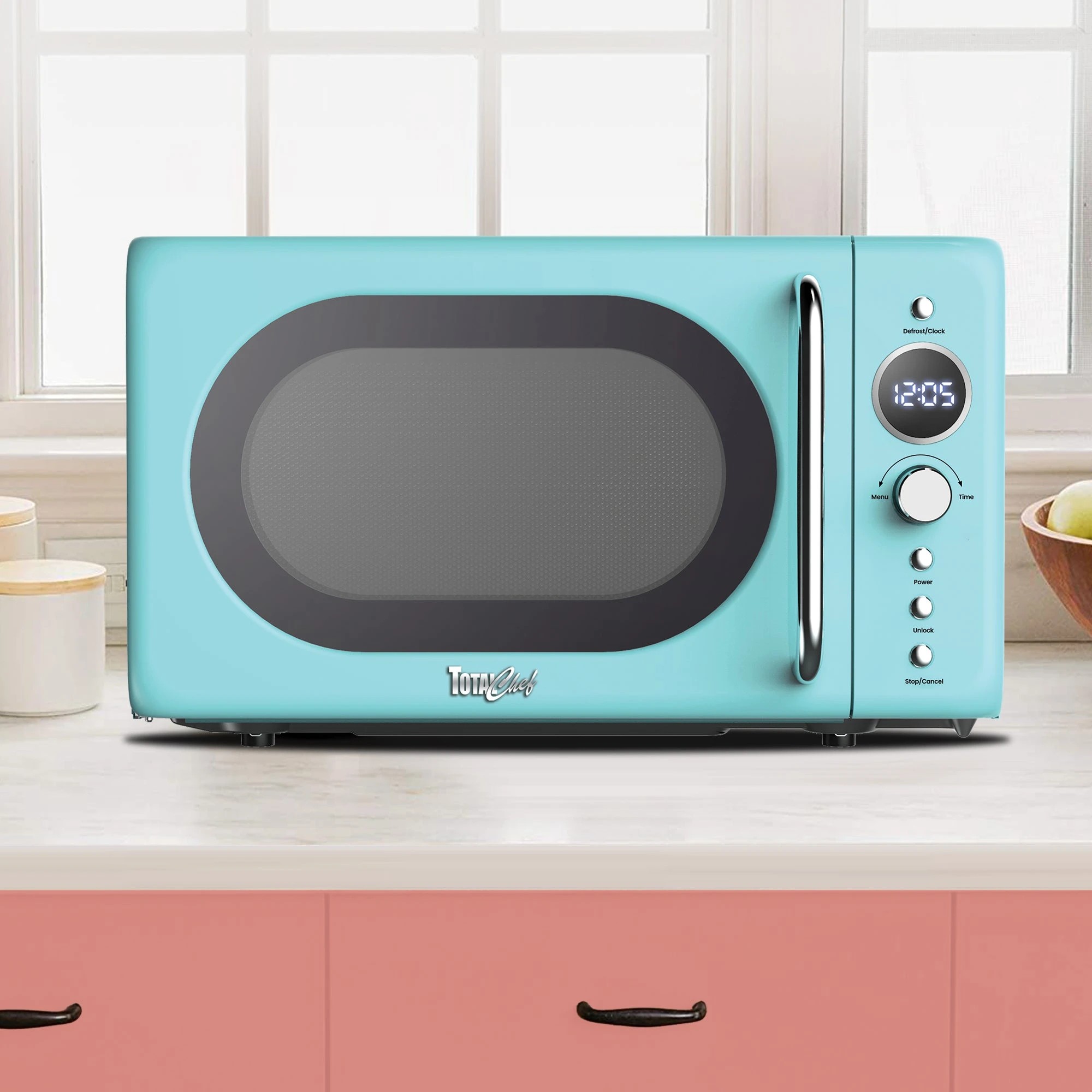 4 Total Chef 20L Retro Microwave Oven - Blue, 4 of 8