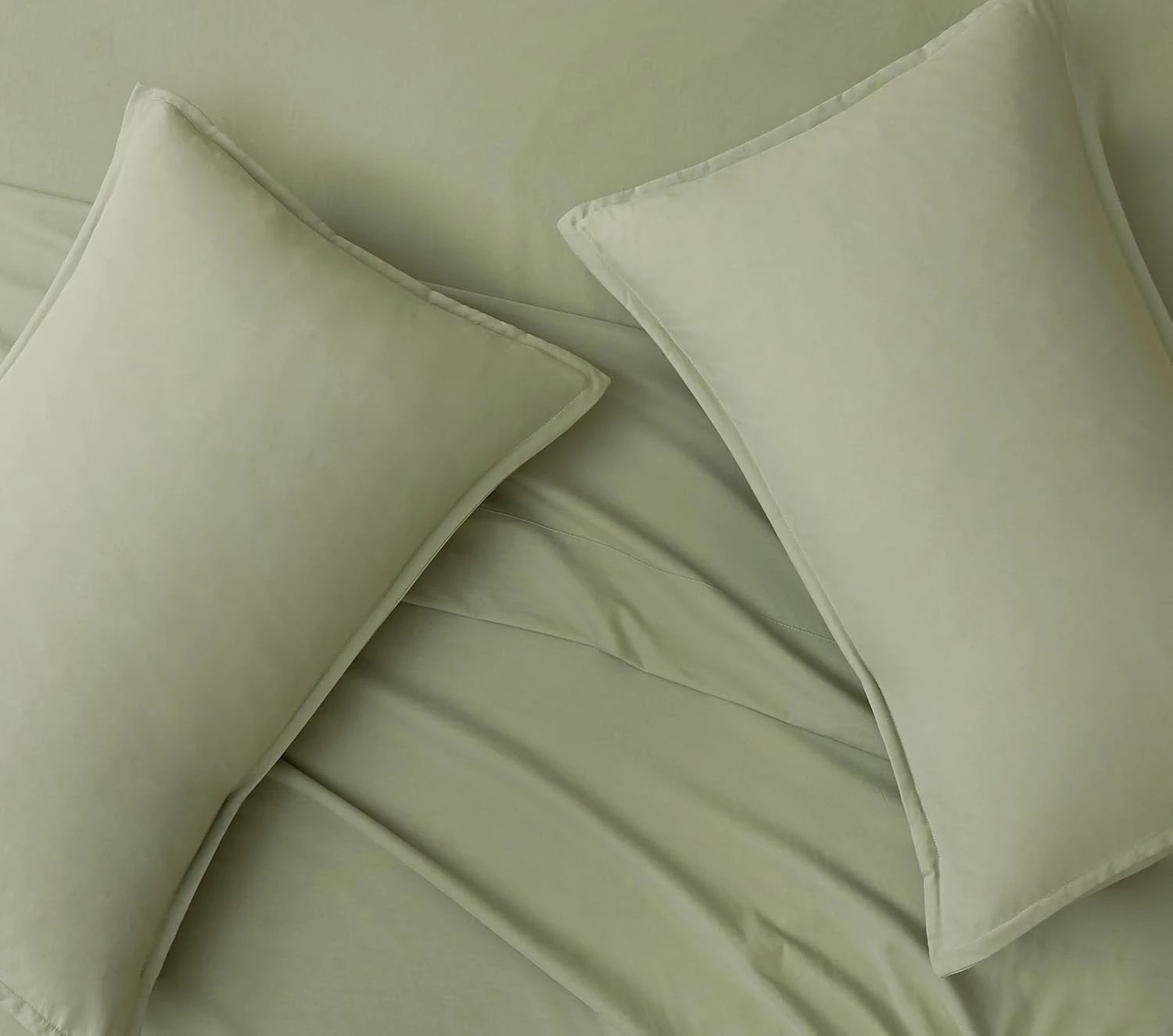 2 CleverPolly 2-Pack Vintage Washed Microfibre Standard Pillowcases - Eucalypt, 2 of 4