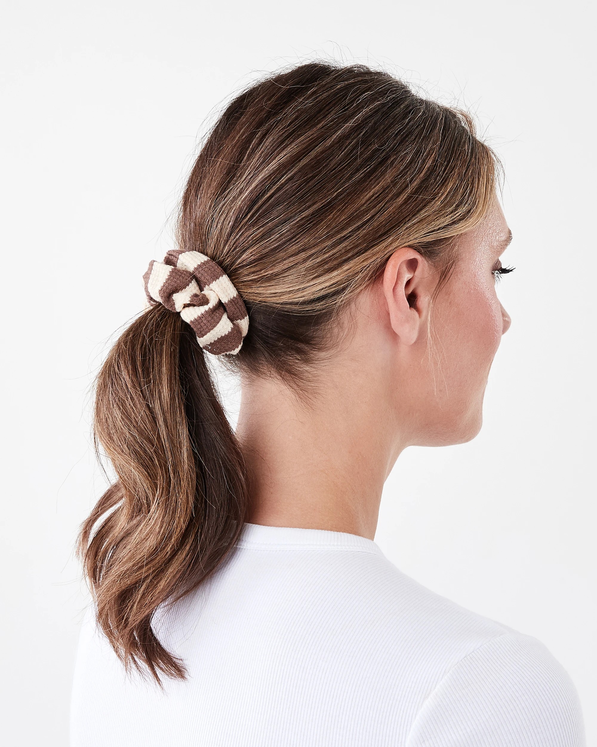 4 3 Pack Neutral Stripe Scrunchies, 4 of 5