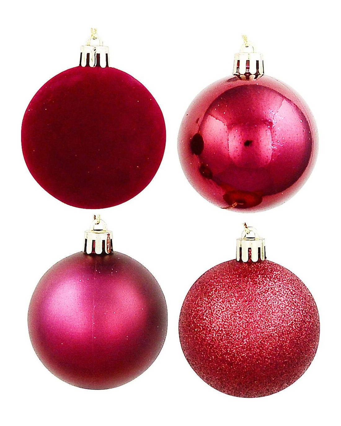 Christmas Warehouse 24x Dynamic Apple Red Essential Mixed Texture ...