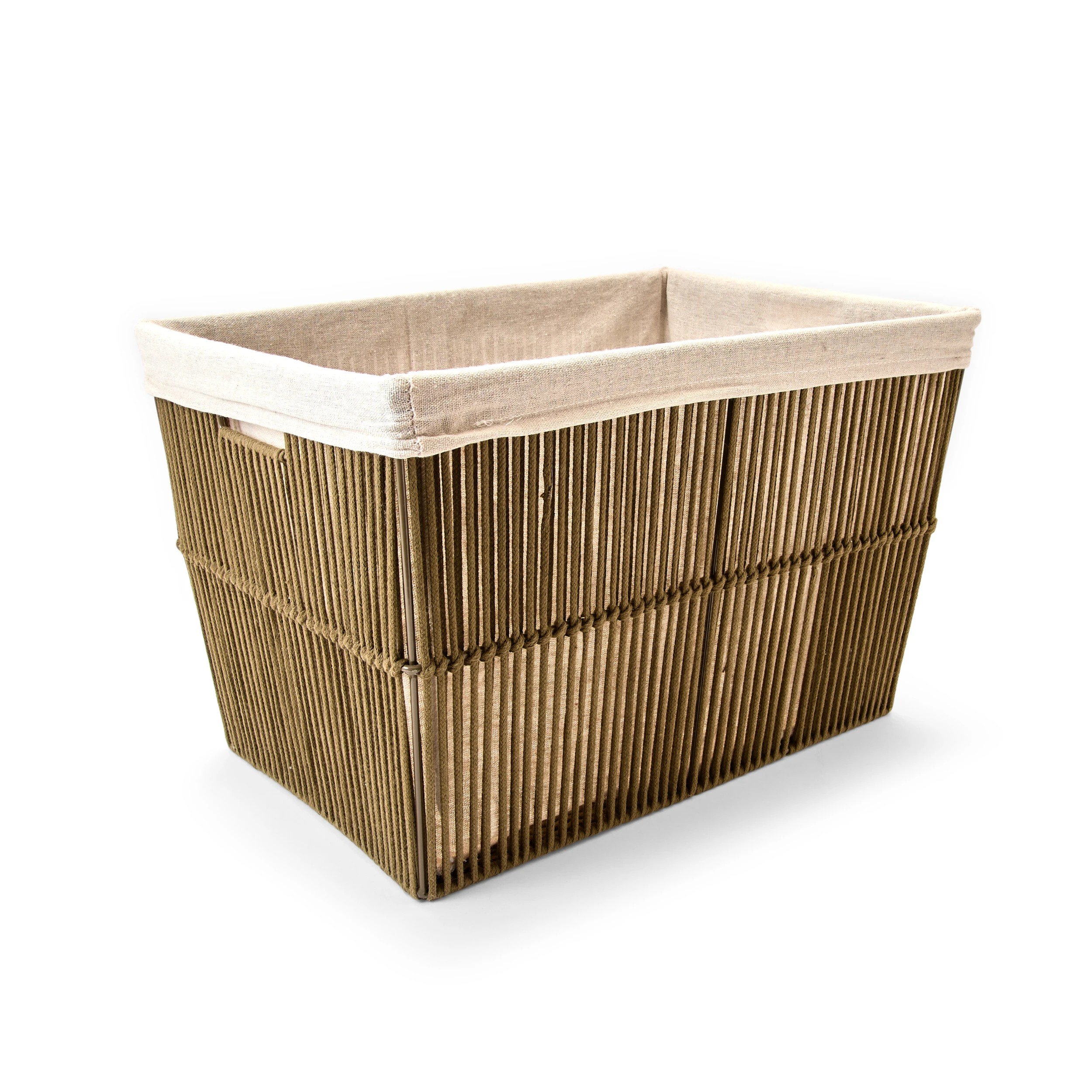 4 Rope Rectangle Basket - Green, 4 of 8