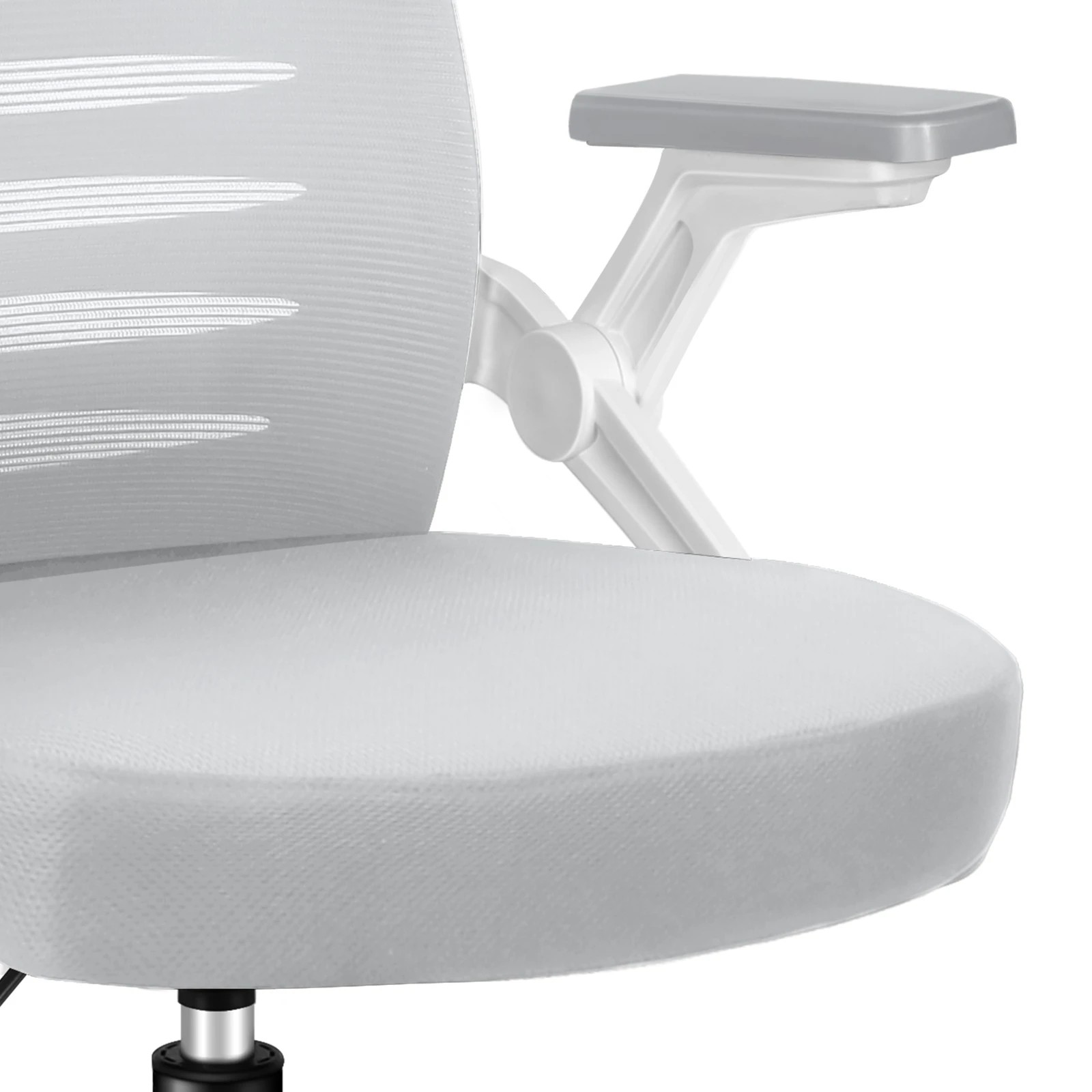 6 Alfordson Mesh Office Chair Executive Computer Fabric Seat Racing Work - White Grey, 6 of 10