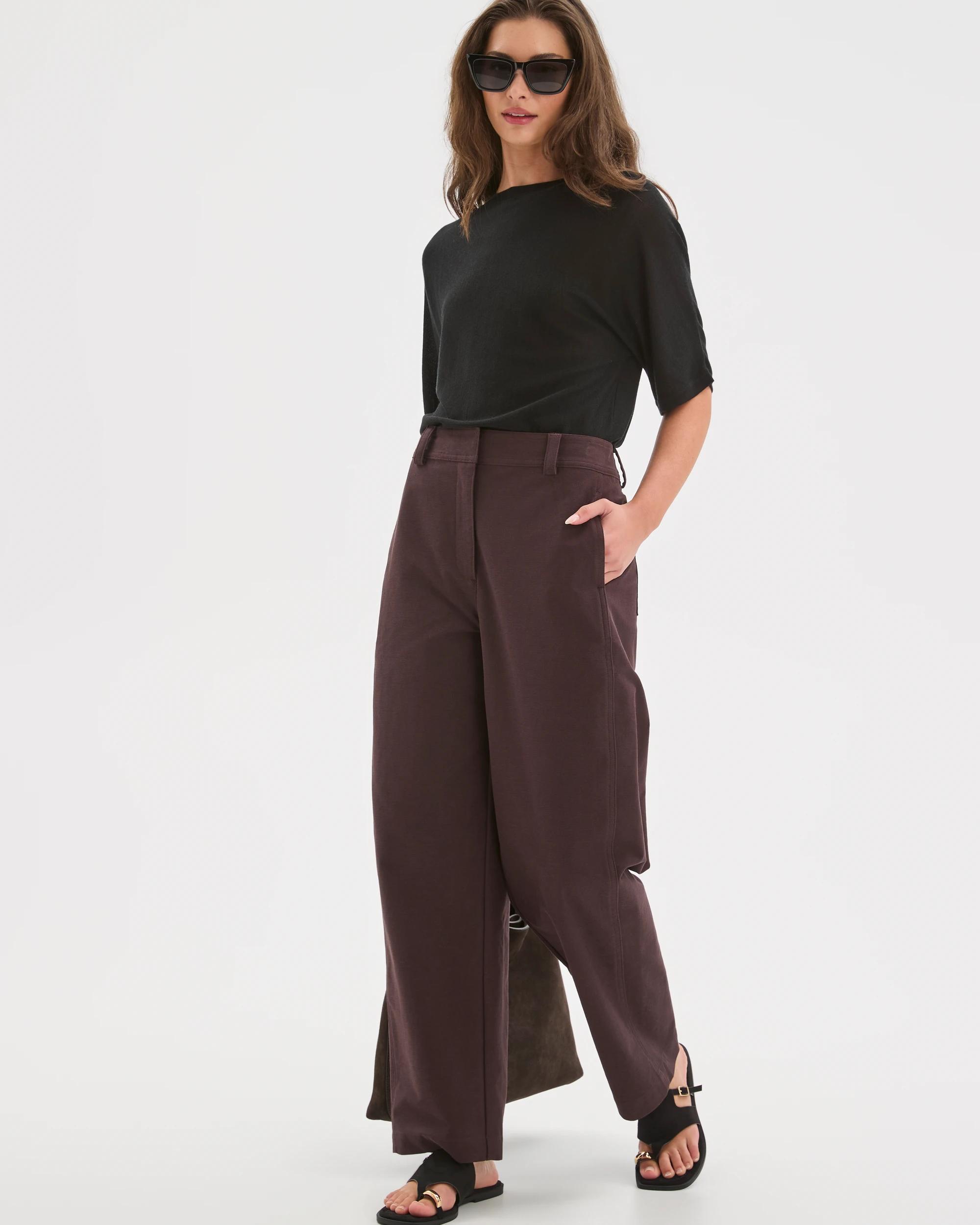 1 Target Petites Petites Forward Seam Pants CHOCOLATE PLUM, 1 of 6