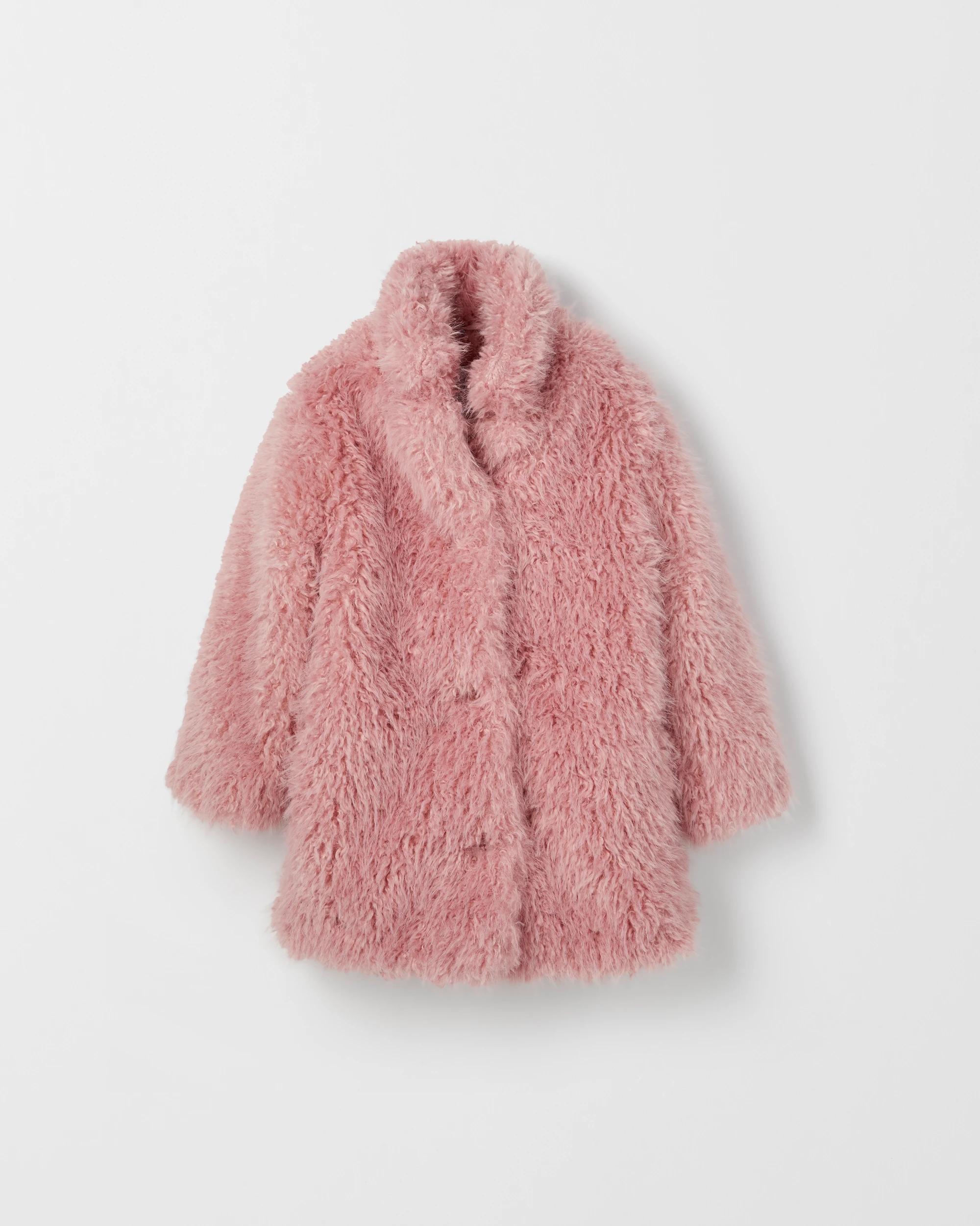 5 Target Kids Long Sleeve Faux Fur Coat PINK, 5 of 6